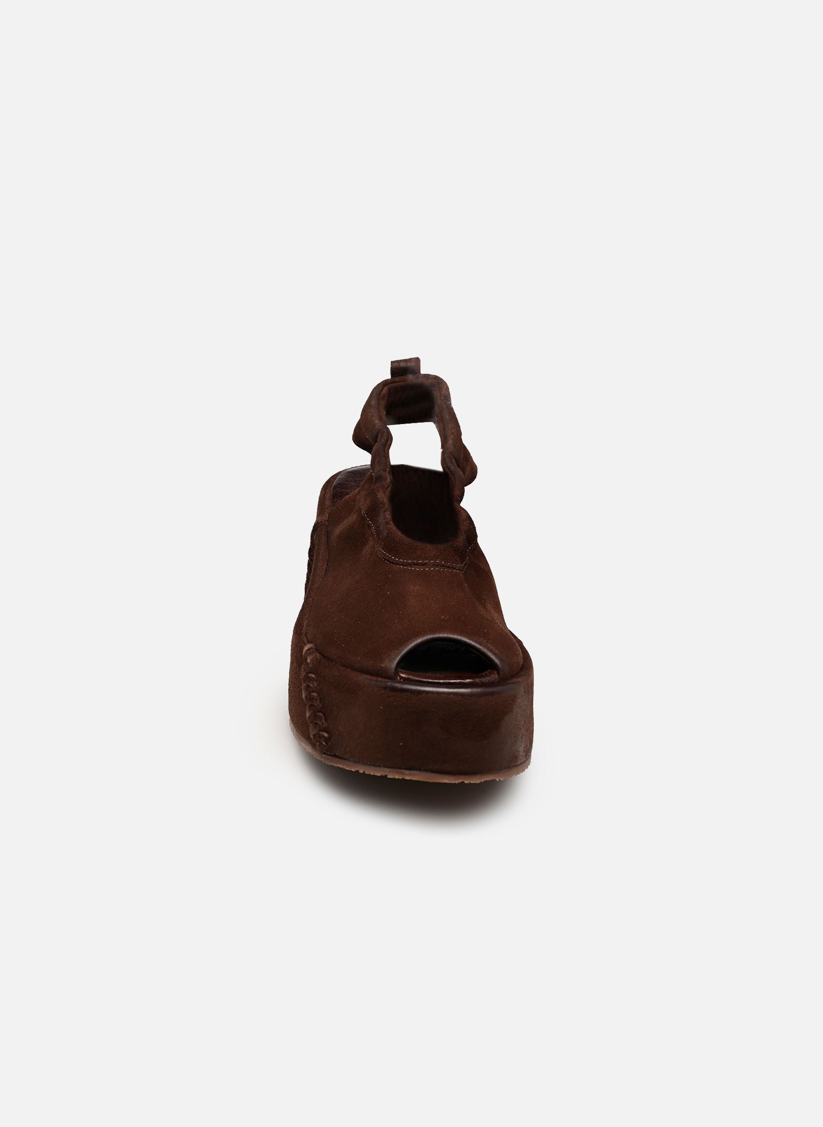 Sandalen met sleehak en plateau B99007 dames bruin AS98 Sandalen met sleehak en plateau B99007 dames bruin EBANO