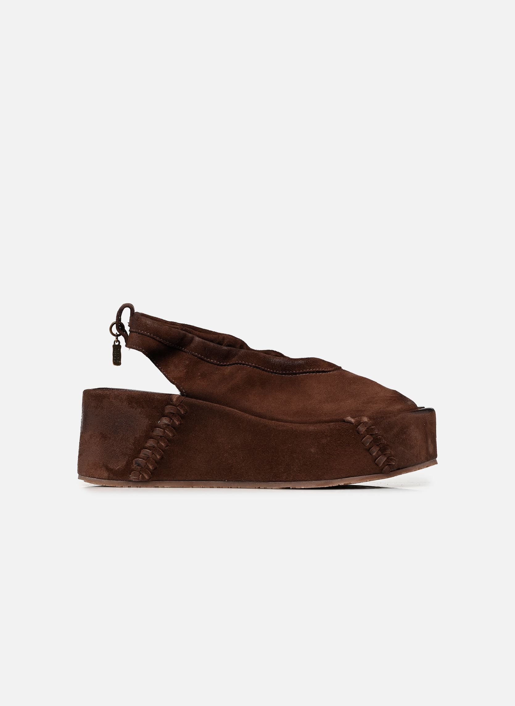 Sandalen met sleehak en plateau B99007 dames bruin AS98 Sandalen met sleehak en plateau B99007 dames bruin EBANO