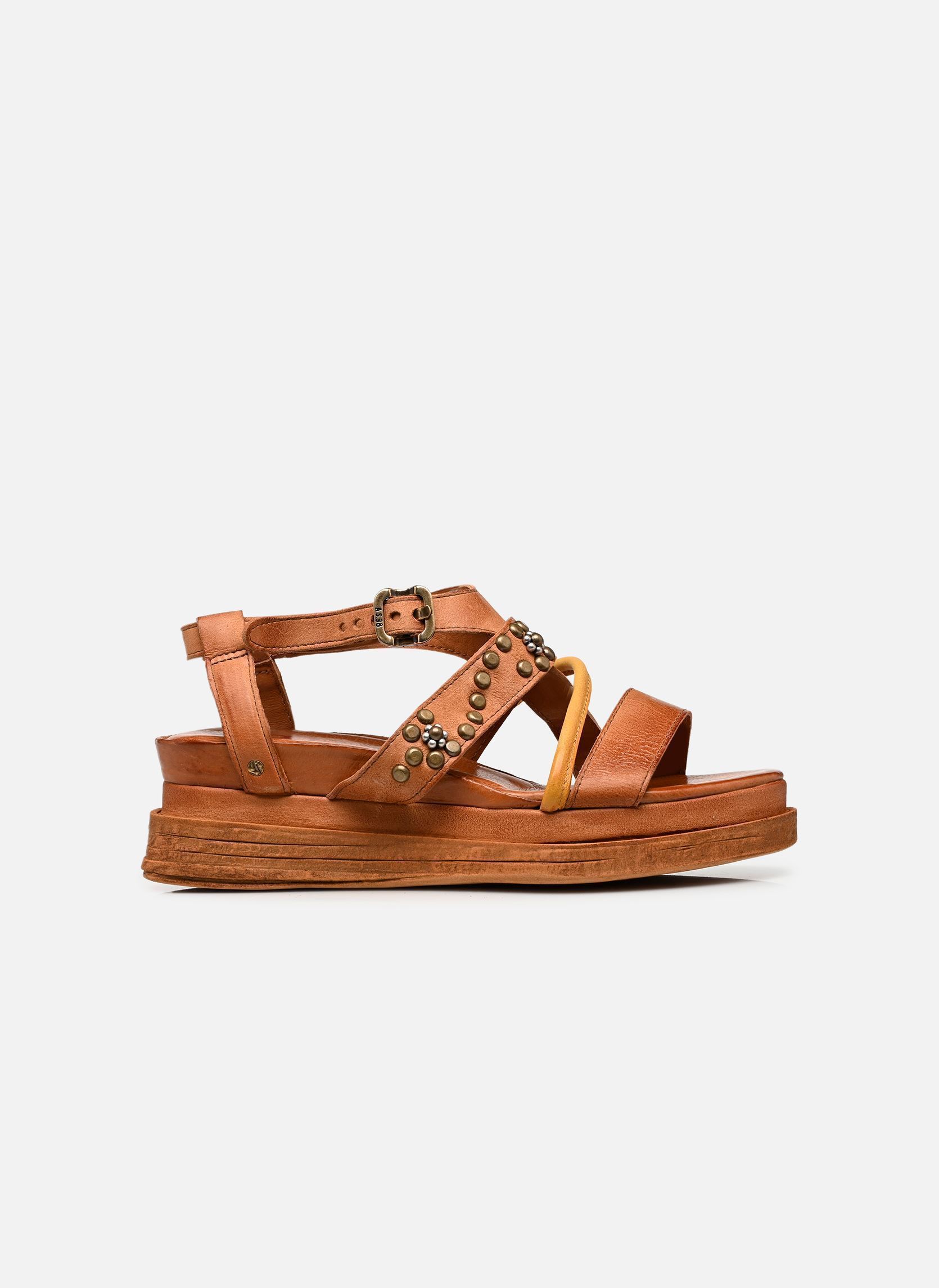 Sandalen met sleehak en plateau A15053 dames bruin AS98 Sandalen met sleehak en plateau A15053 dames bruin TIGER+CAMEL+GIRASOLE