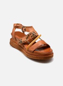 Sandalen met sleehak en plateau A15053 dames bruin AS98 Sandalen met sleehak en plateau A15053 dames bruin TIGER+CAMEL+GIRASOLE