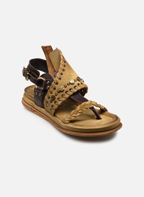 AS98 Sandalen met sleehak en plateau B60025 dames groen
