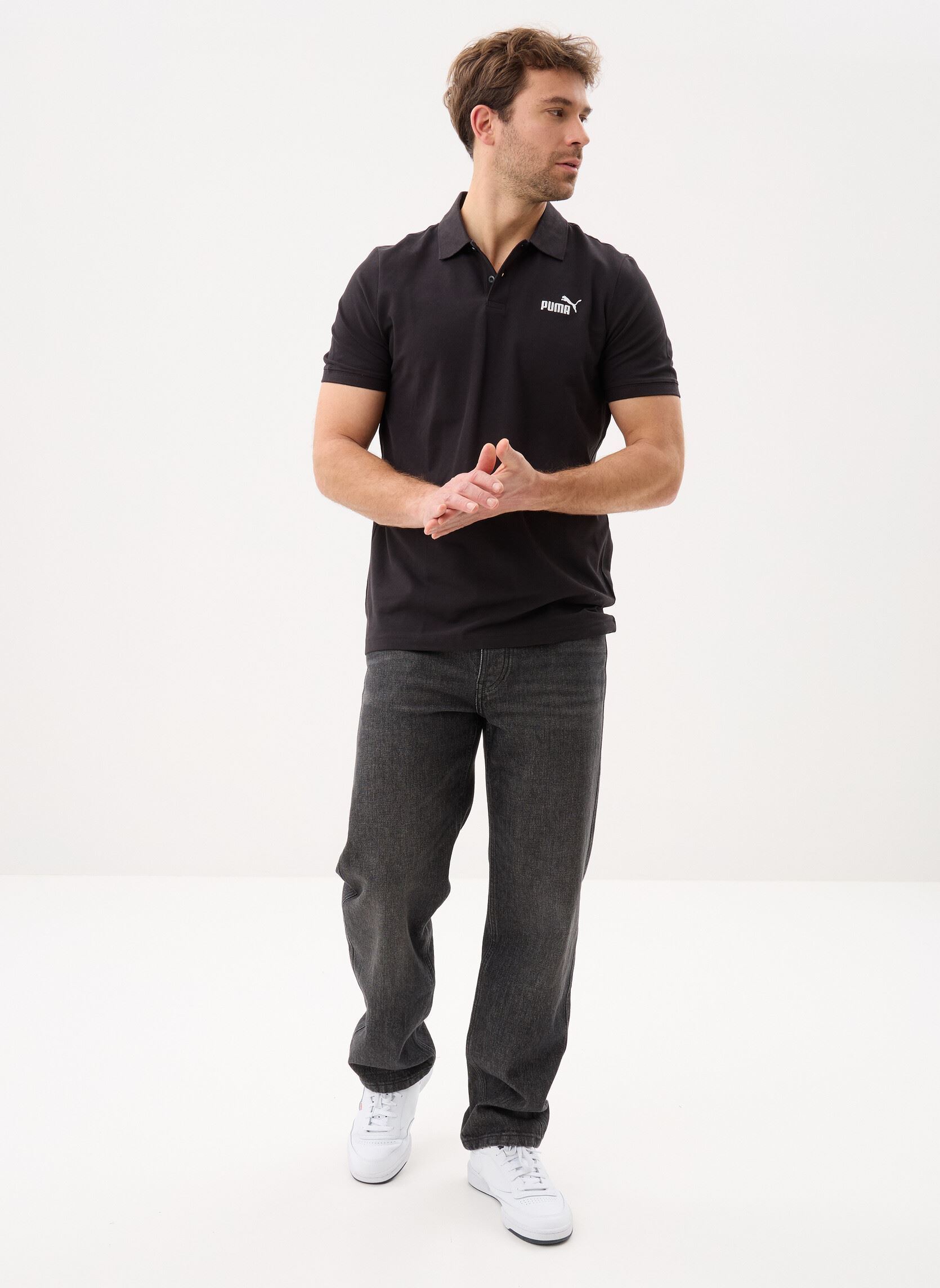 Kurzarm-Poloshirts ESS No. 1 Logo Pique Polo herren schwarz Puma Kurzarm-Poloshirts ESS No. 1 Logo Pique Polo herren schwarz PUMA BLACK