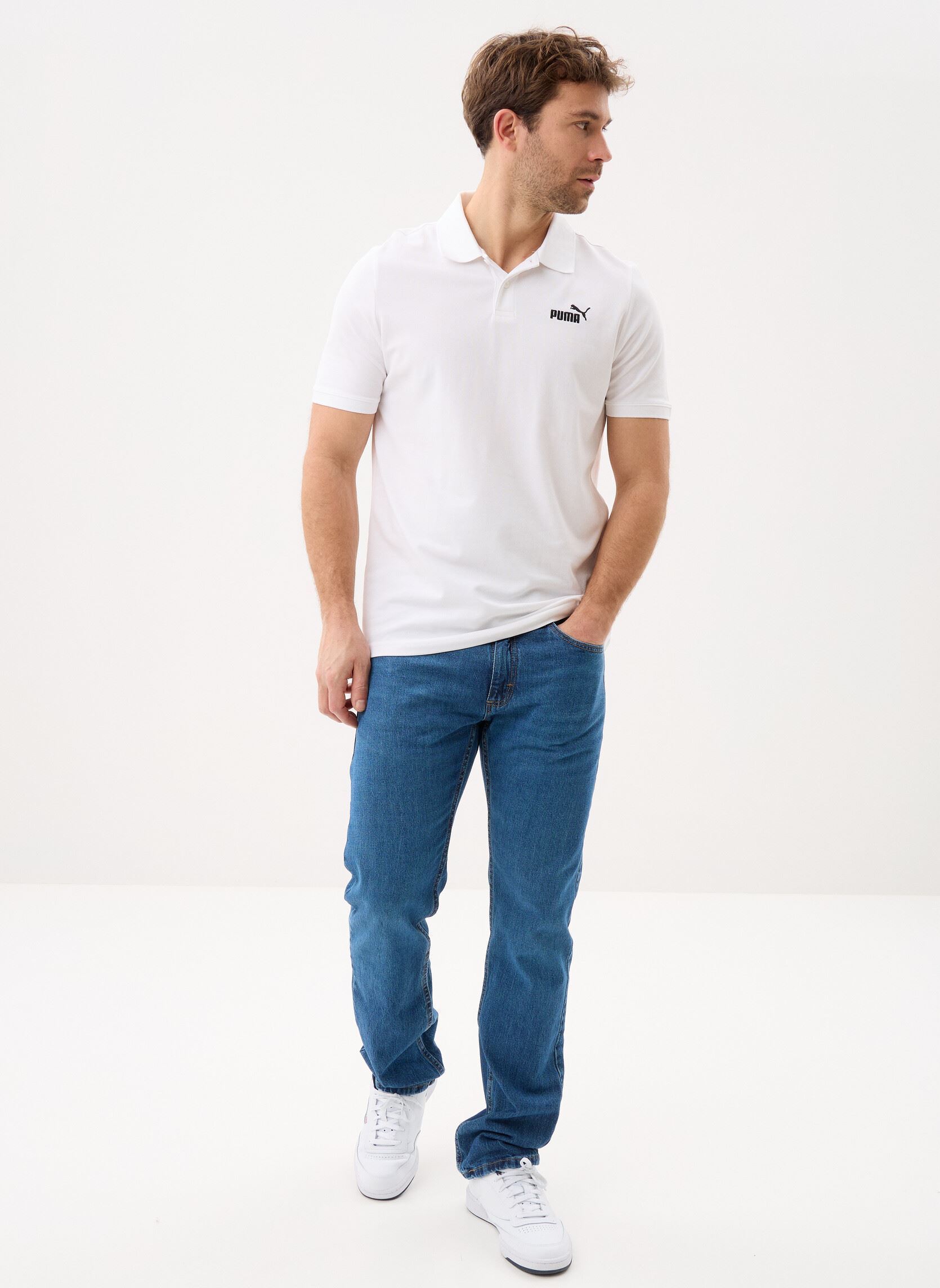 Polos manches courtes ESS No. 1 Logo Pique Polo homme blanc Puma Polos manches courtes ESS No. 1 Logo Pique Polo homme blanc Puma White