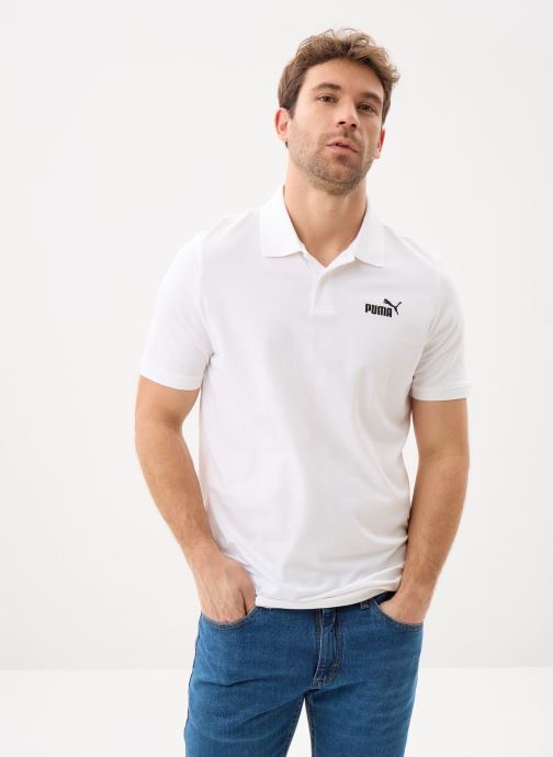 Puma Polos manches courtes ESS No. 1 Logo Pique Polo homme blanc