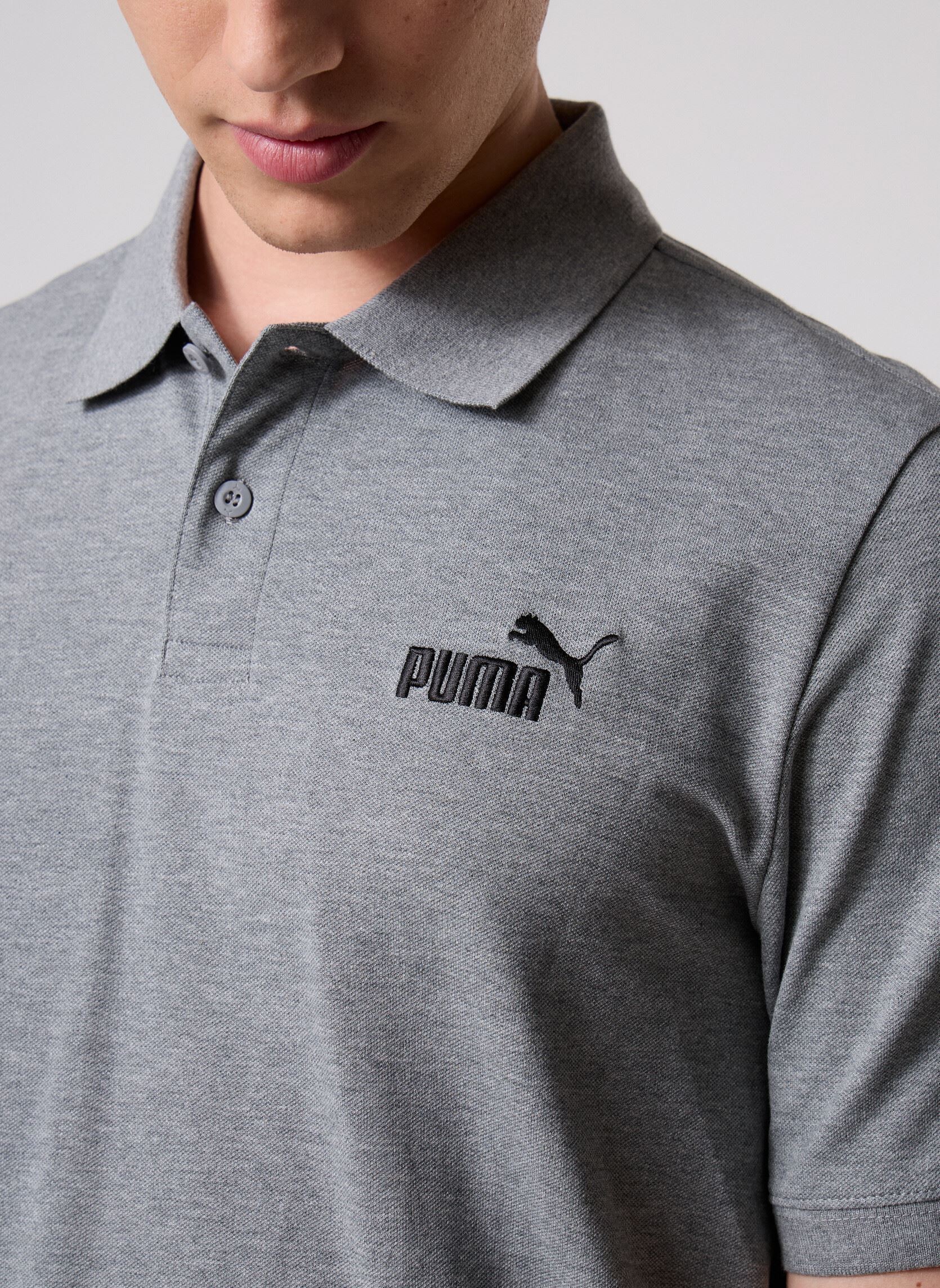 Polos manches courtes ESS No. 1 Logo Pique Polo homme gris Puma Polos manches courtes ESS No. 1 Logo Pique Polo homme gris Medium Gray Heather