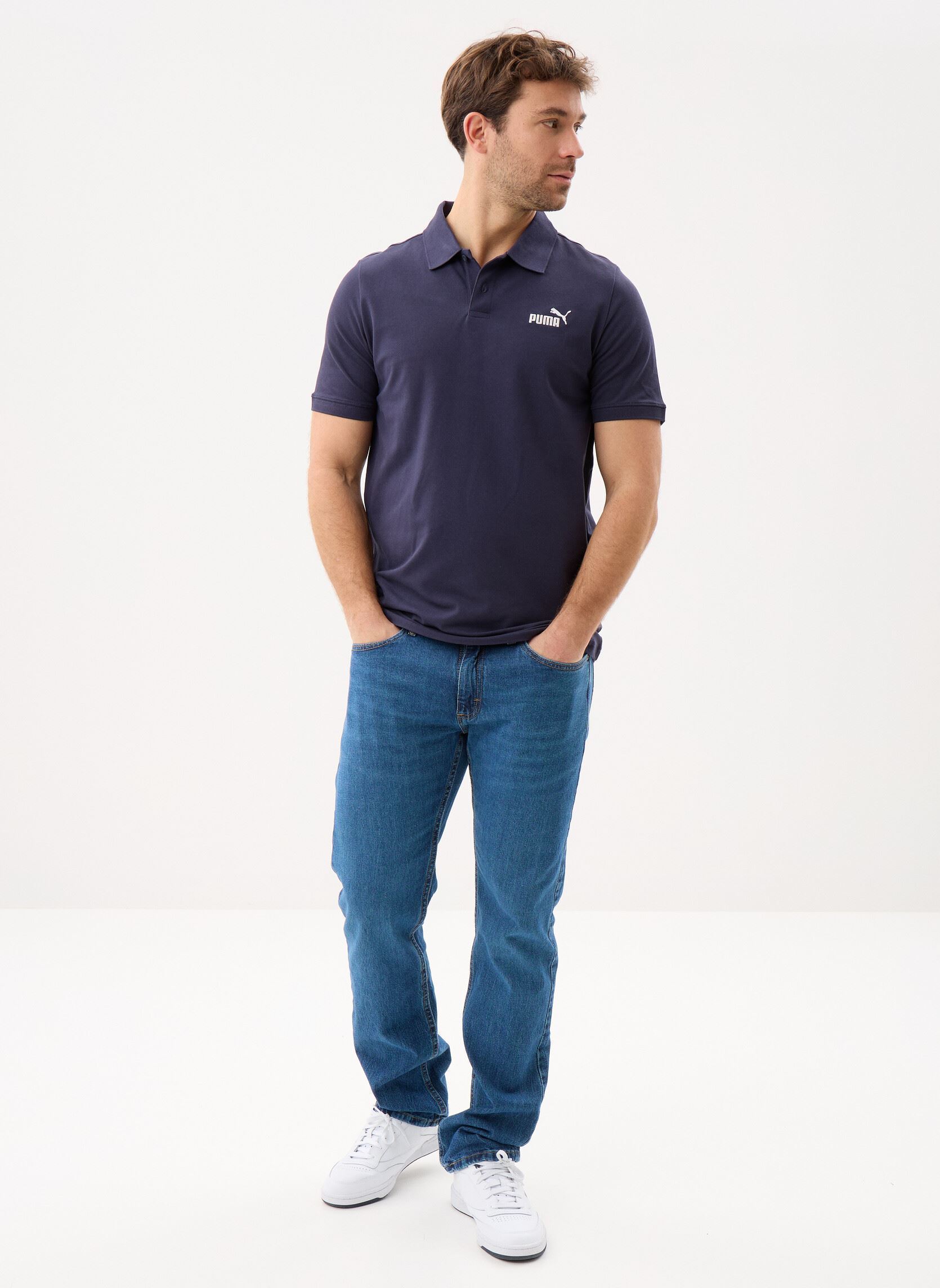 Polos manches courtes ESS No. 1 Logo Pique Polo homme bleu Puma Polos manches courtes ESS No. 1 Logo Pique Polo homme bleu New Navy