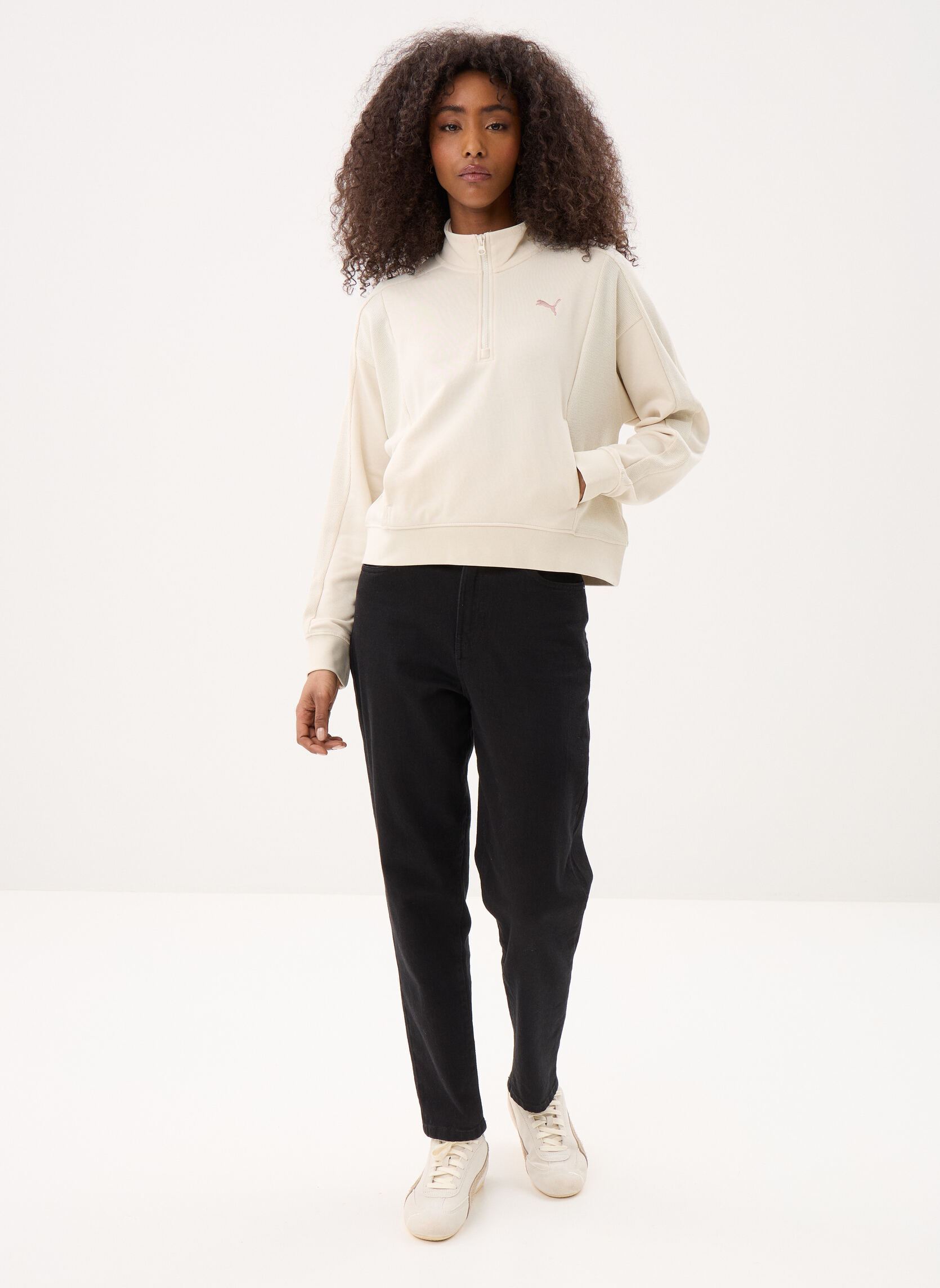Sweatshirts PUMA CLASS Relaxed Half-Zip Crew femme blanc Puma Sweatshirts PUMA CLASS Relaxed Half-Zip Crew femme blanc 691873-87