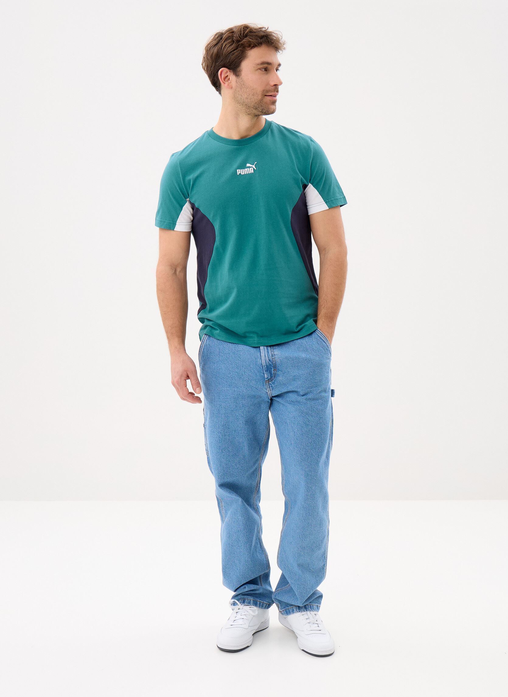 Tee-shirts manches courtes ESS BLOCK Tee homme vert Puma Tee-shirts manches courtes ESS BLOCK Tee homme vert Emerald Ice