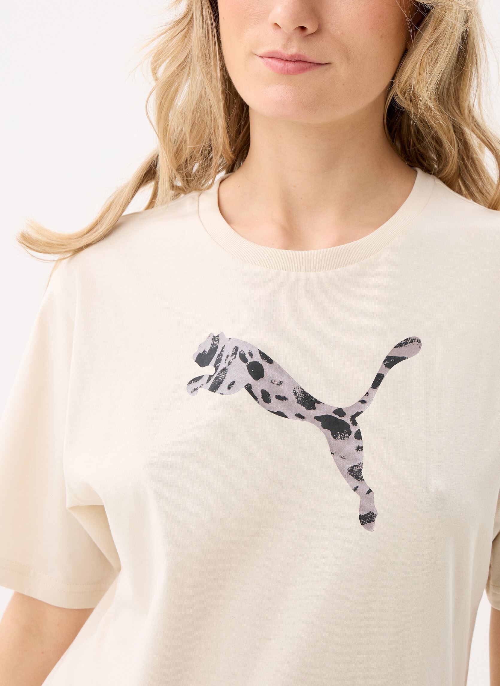 Tee-shirts manches courtes ESS GRAPHIC Animal Relaxed Tee-Shirt femme blanc Puma Tee-shirts manches courtes ESS GRAPHIC Animal Relaxed Tee-Shirt femme blanc ALPINE SNOW