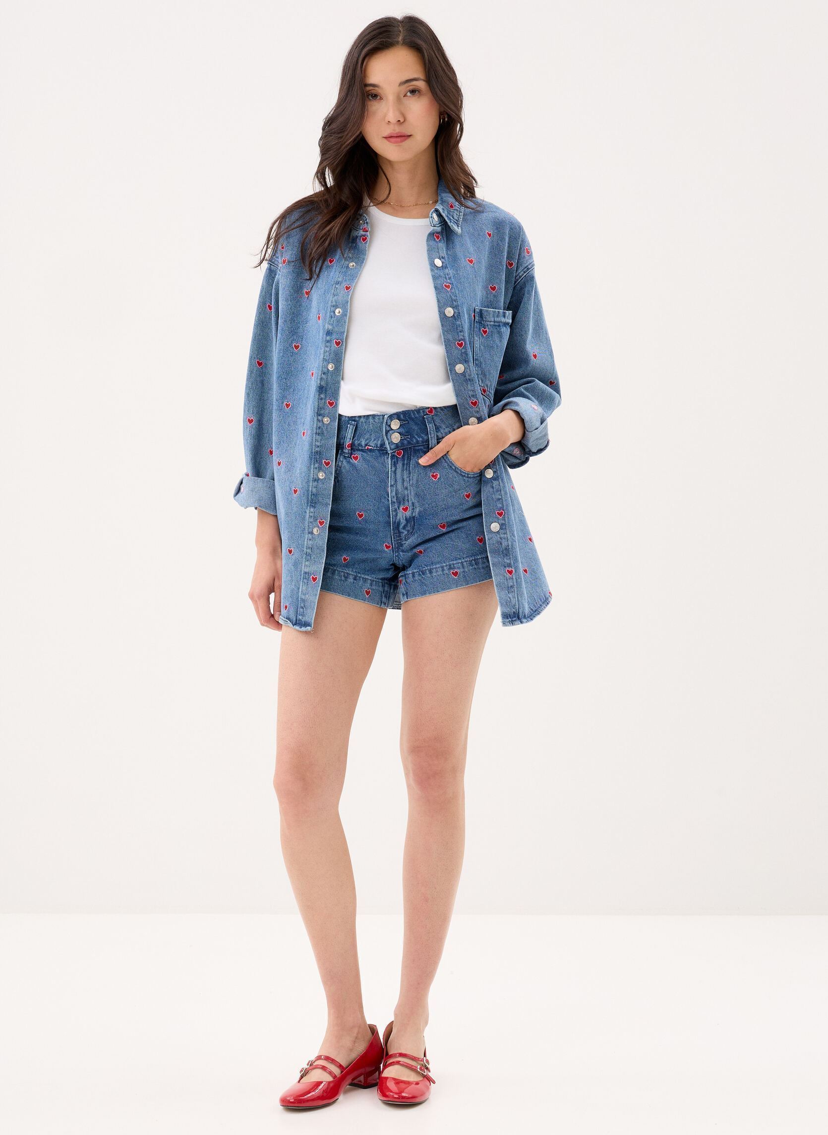 Jacken Young Ladies Woven Overshirt EL1138EP damen blau Lili Sidonio Jacken Young Ladies Woven Overshirt EL1138EP damen blau DENIM BLUE