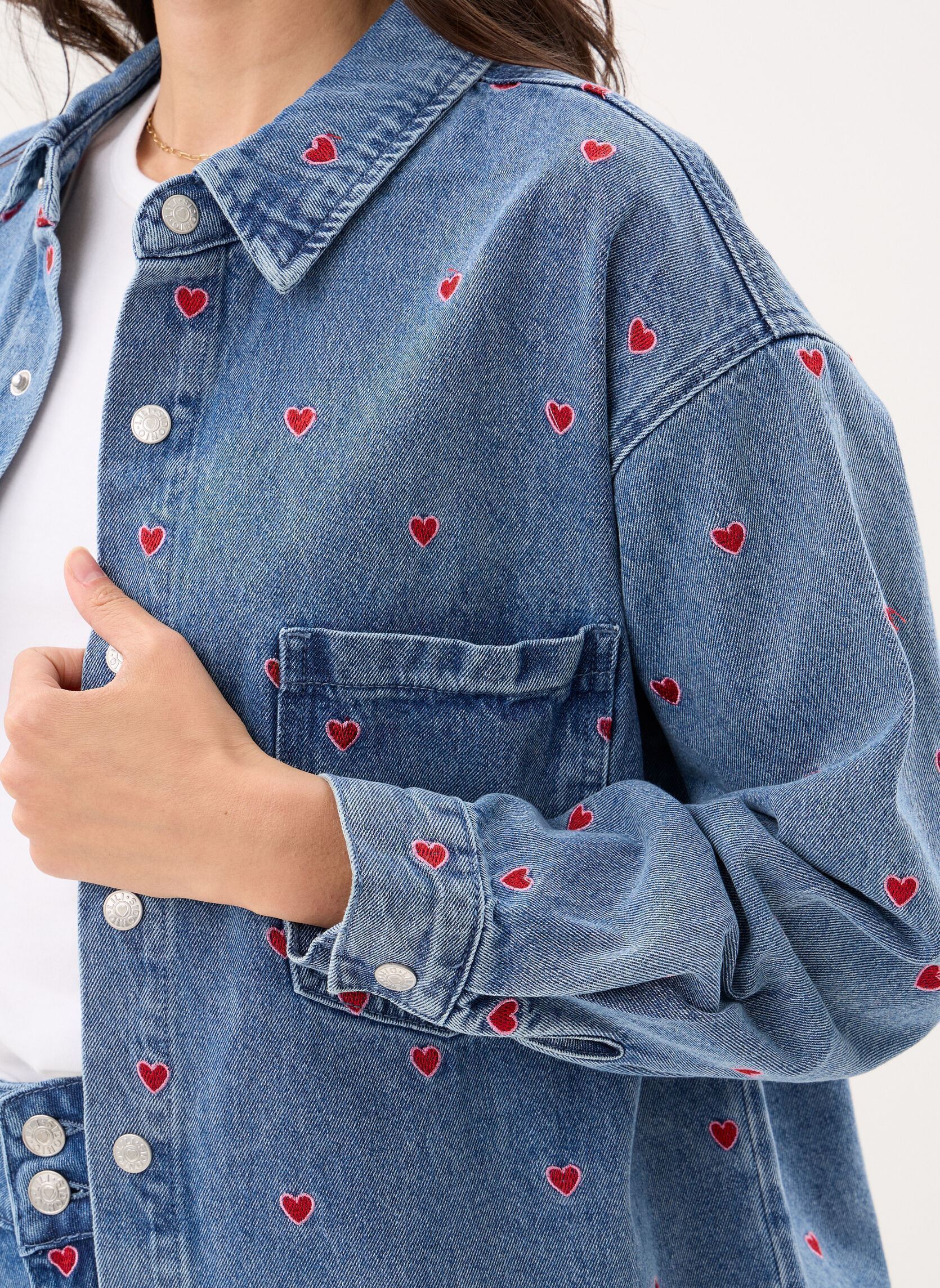 Jacken Young Ladies Woven Overshirt EL1138EP damen blau Lili Sidonio Jacken Young Ladies Woven Overshirt EL1138EP damen blau DENIM BLUE
