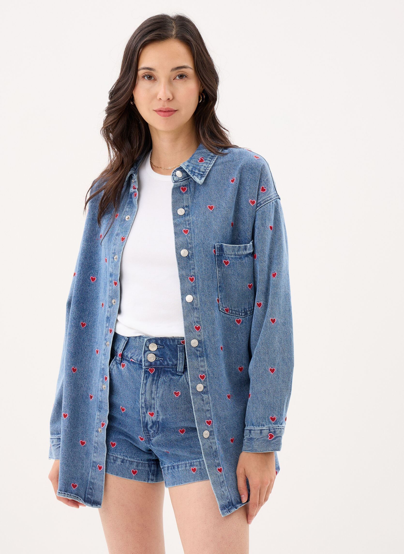 Jacken Young Ladies Woven Overshirt EL1138EP damen blau Lili Sidonio Jacken Young Ladies Woven Overshirt EL1138EP damen blau DENIM BLUE