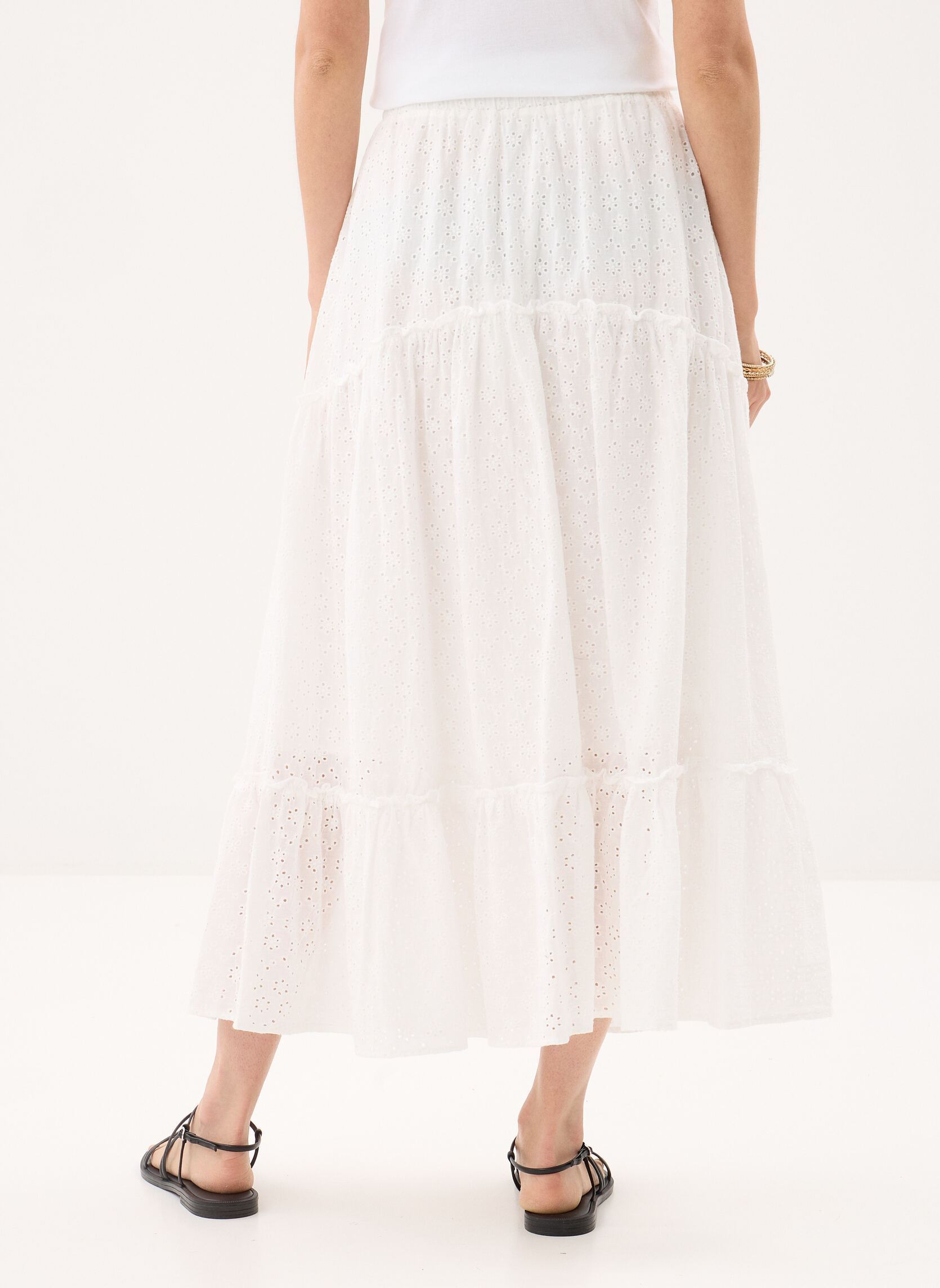 Midi-Röcke Young Ladies Woven Skirt GL709EE damen weiß Lili Sidonio Midi-Röcke Young Ladies Woven Skirt GL709EE damen weiß WHITE