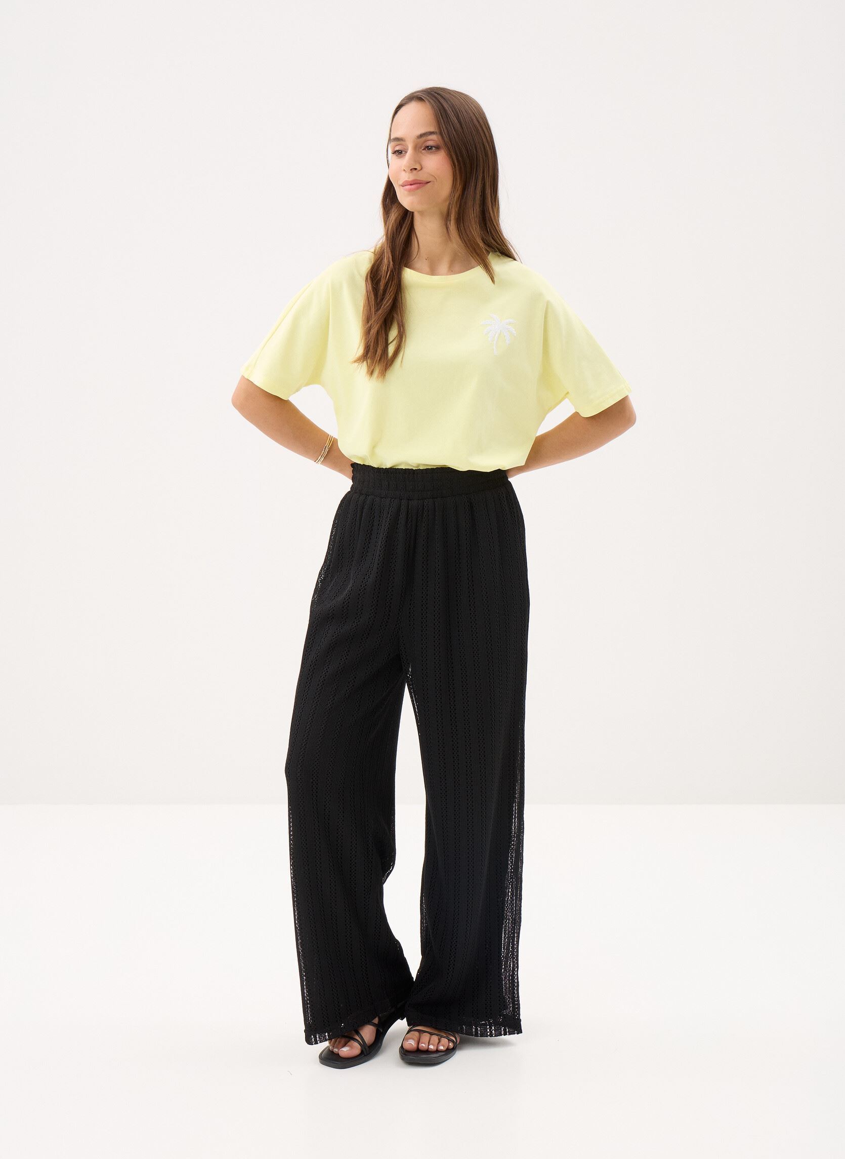 Weite Hosen Young Ladies Knitted Pants GL714BEE damen schwarz Lili Sidonio Weite Hosen Young Ladies Knitted Pants GL714BEE damen schwarz BLACK
