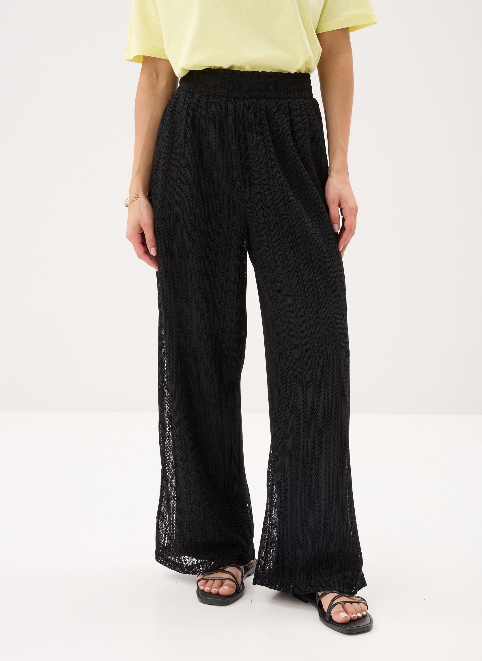 Weite Hosen Young Ladies Knitted Pants GL714BEE damen schwarz Lili Sidonio Weite Hosen Young Ladies Knitted Pants GL714BEE damen schwarz BLACK
