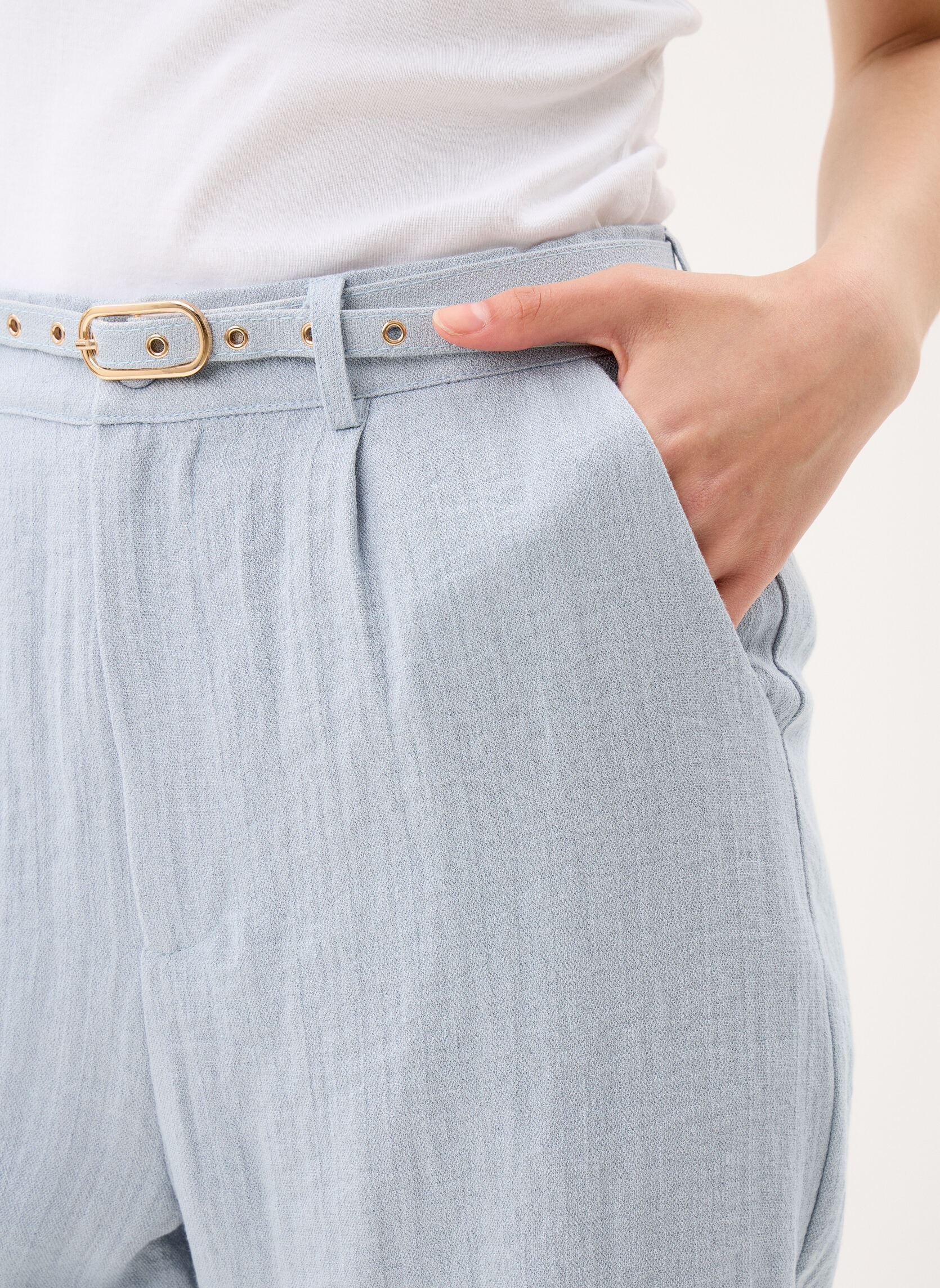 Bermudas Young Ladies Woven Bermuda GL725EE femme bleu Lili Sidonio Bermudas Young Ladies Woven Bermuda GL725EE femme bleu LIGHT BLUE