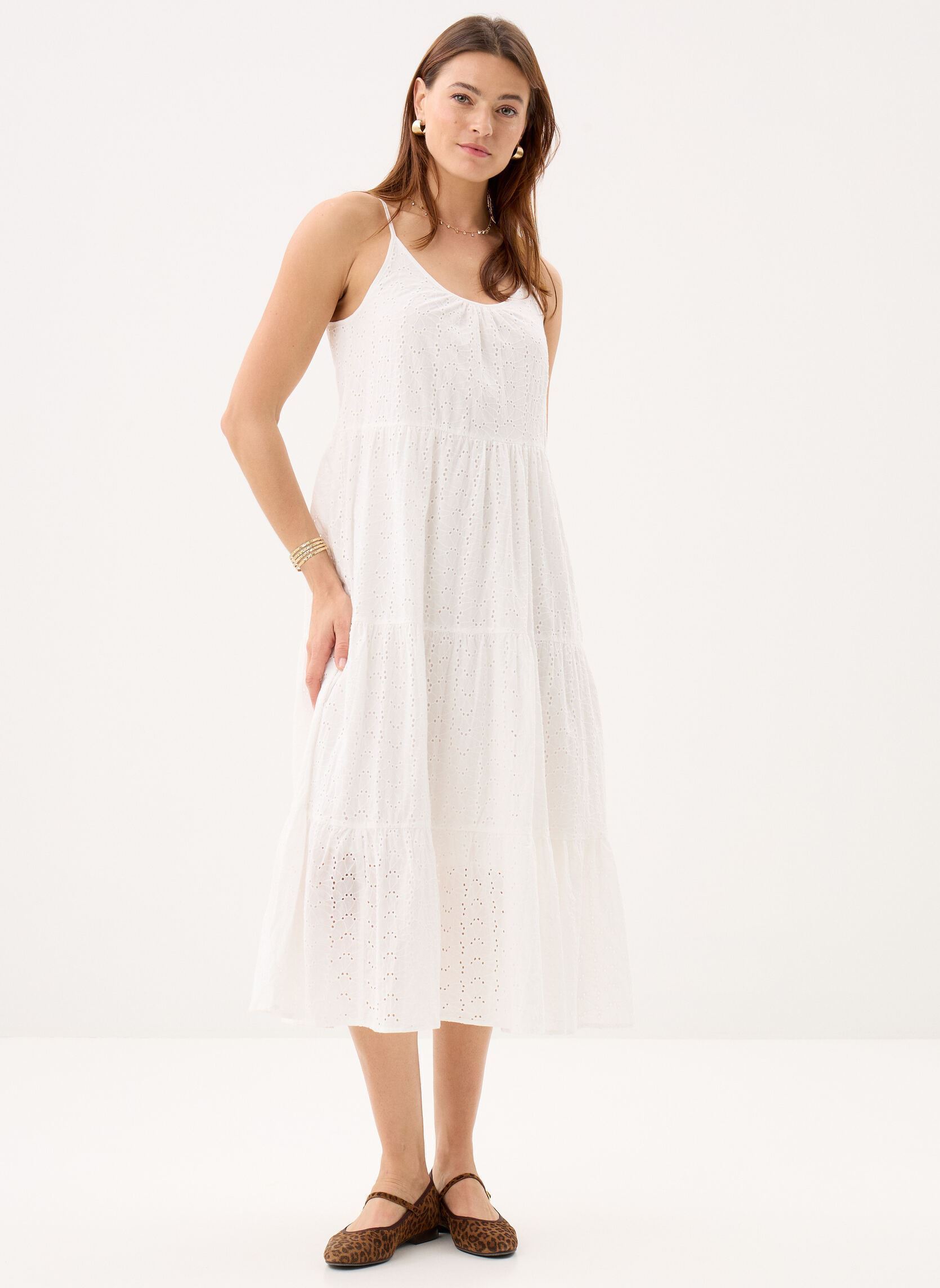 Robes longues Young Ladies Woven Dress GL729EE femme blanc Lili Sidonio Robes longues Young Ladies Woven Dress GL729EE femme blanc WHITE