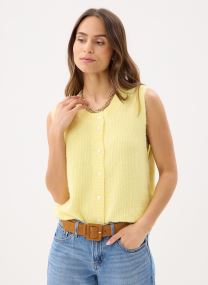 Gilets Young Ladies Knitted Sleeveless Cardigan femme jaune Lili Sidonio Gilets Young Ladies Knitted Sleeveless Cardigan femme jaune YELLOW