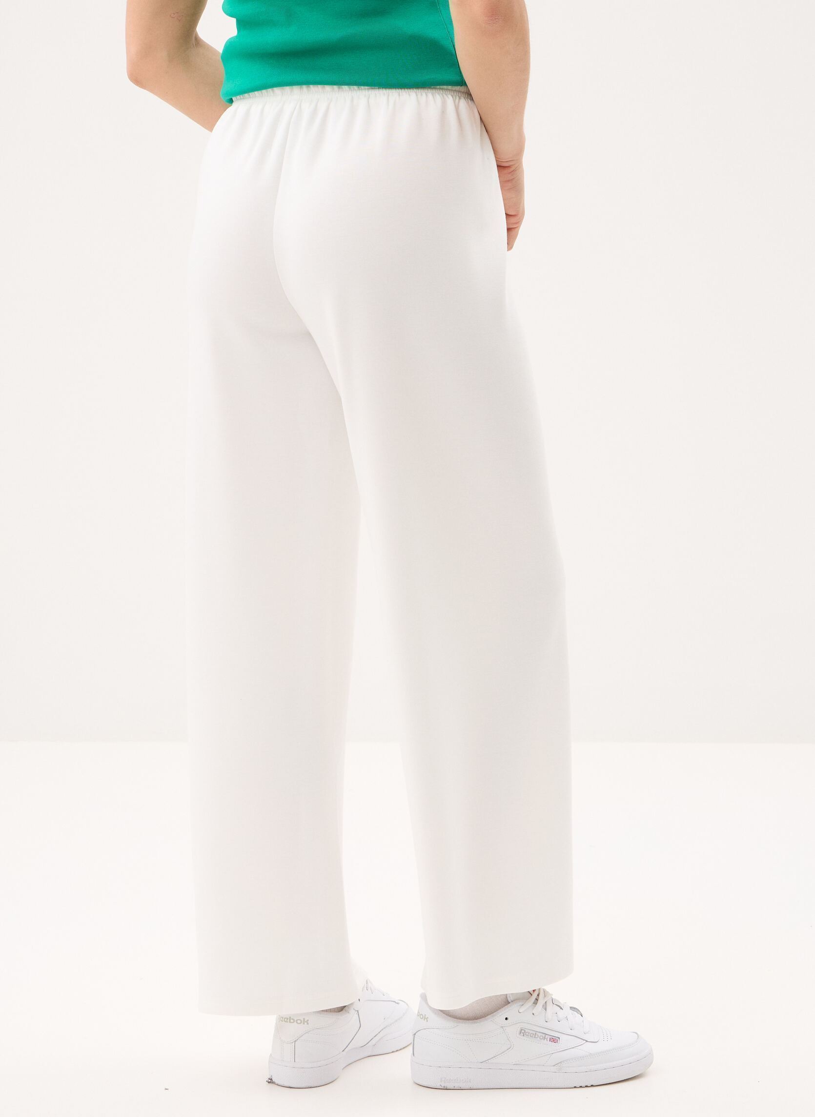Pantaloni larghi Young Ladies Knitted Pants LALF173EP donna bianco Lili Sidonio Pantaloni larghi Young Ladies Knitted Pants LALF173EP donna bianco OFFWHITE