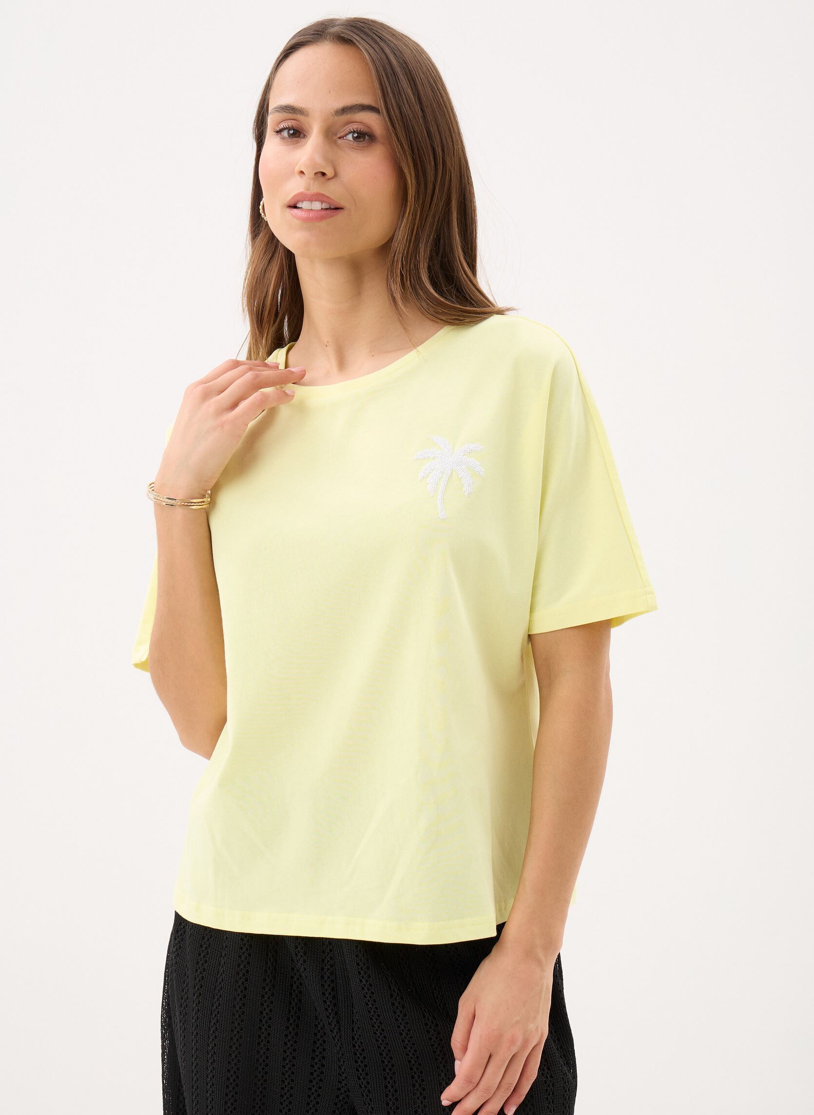 Kurzarm-T-Shirts Young Ladies Knitted Tee ML58EP damen gelb Lili Sidonio Kurzarm-T-Shirts Young Ladies Knitted Tee ML58EP damen gelb YELLOW