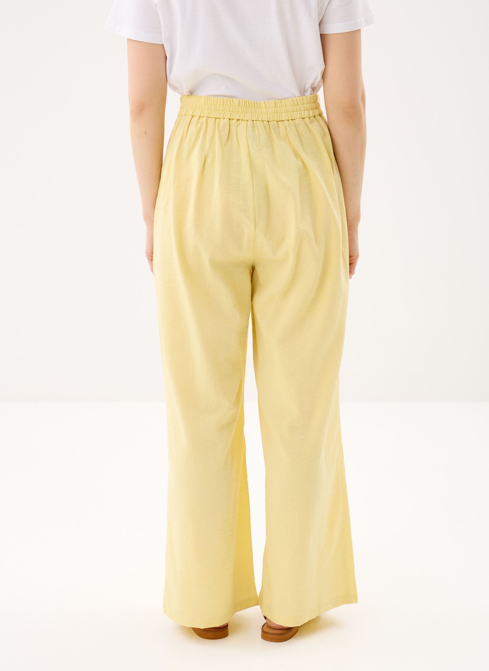 Wijde broeken Young Ladies Woven Pants ML72EP dames geel Lili Sidonio Wijde broeken Young Ladies Woven Pants ML72EP dames geel YELLOW