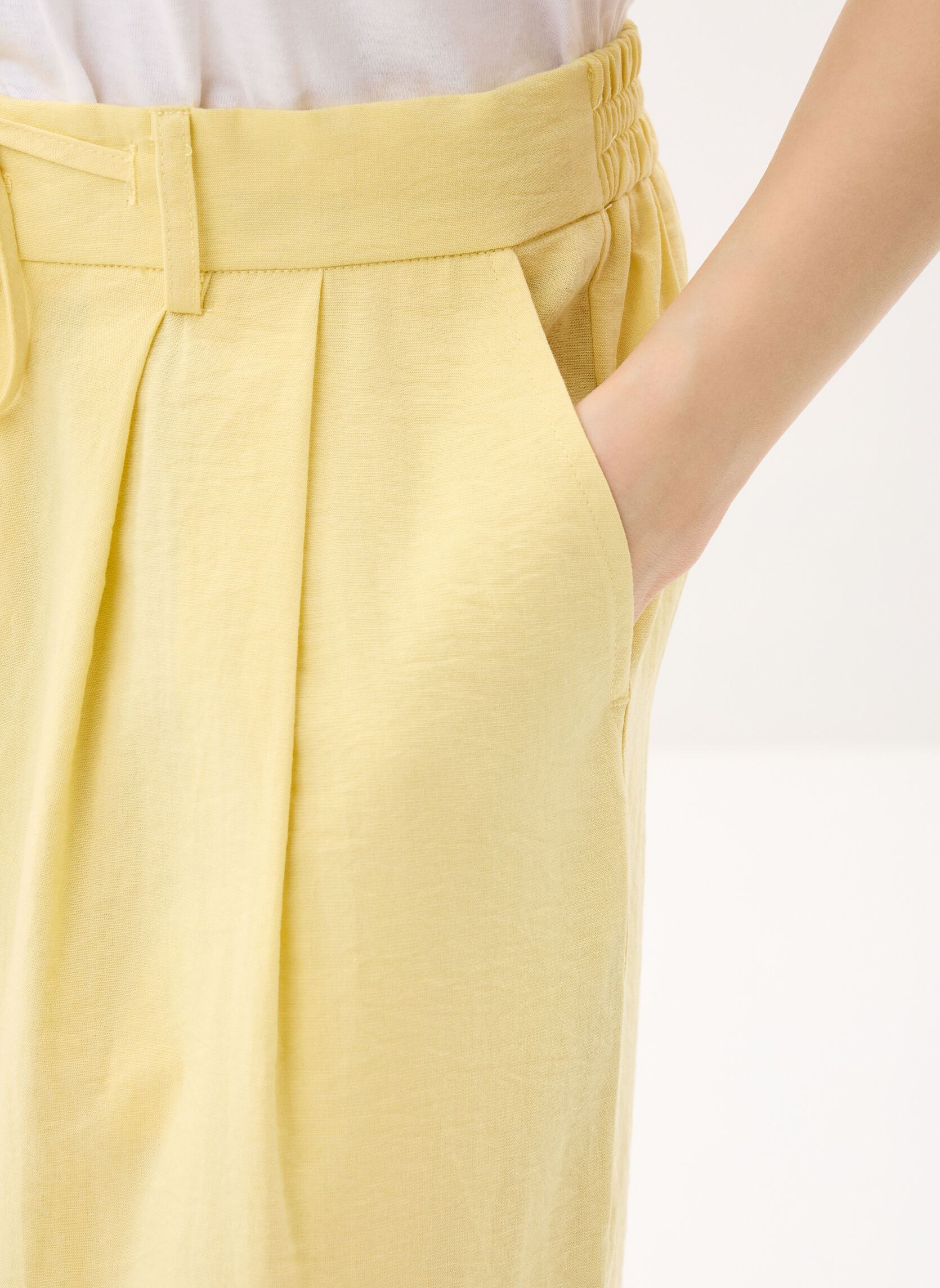 Wijde broeken Young Ladies Woven Pants ML72EP dames geel Lili Sidonio Wijde broeken Young Ladies Woven Pants ML72EP dames geel YELLOW