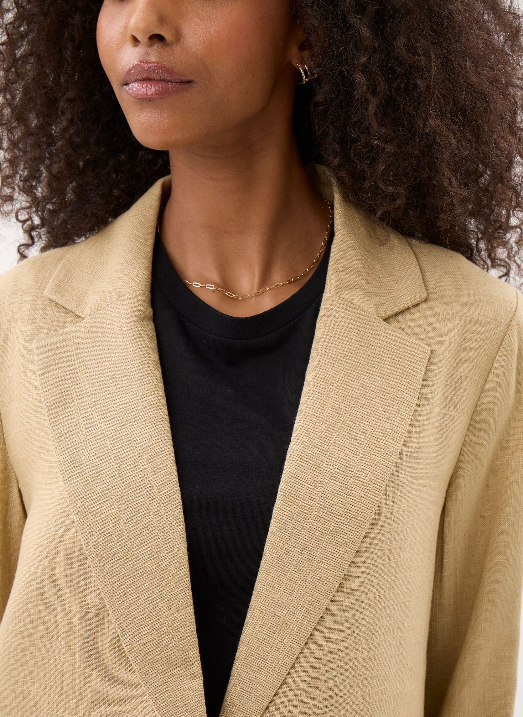 Vestes de blazer Young Ladies Woven Blazer PL273EP femme beige Lili Sidonio Vestes de blazer Young Ladies Woven Blazer PL273EP femme beige BEIGE