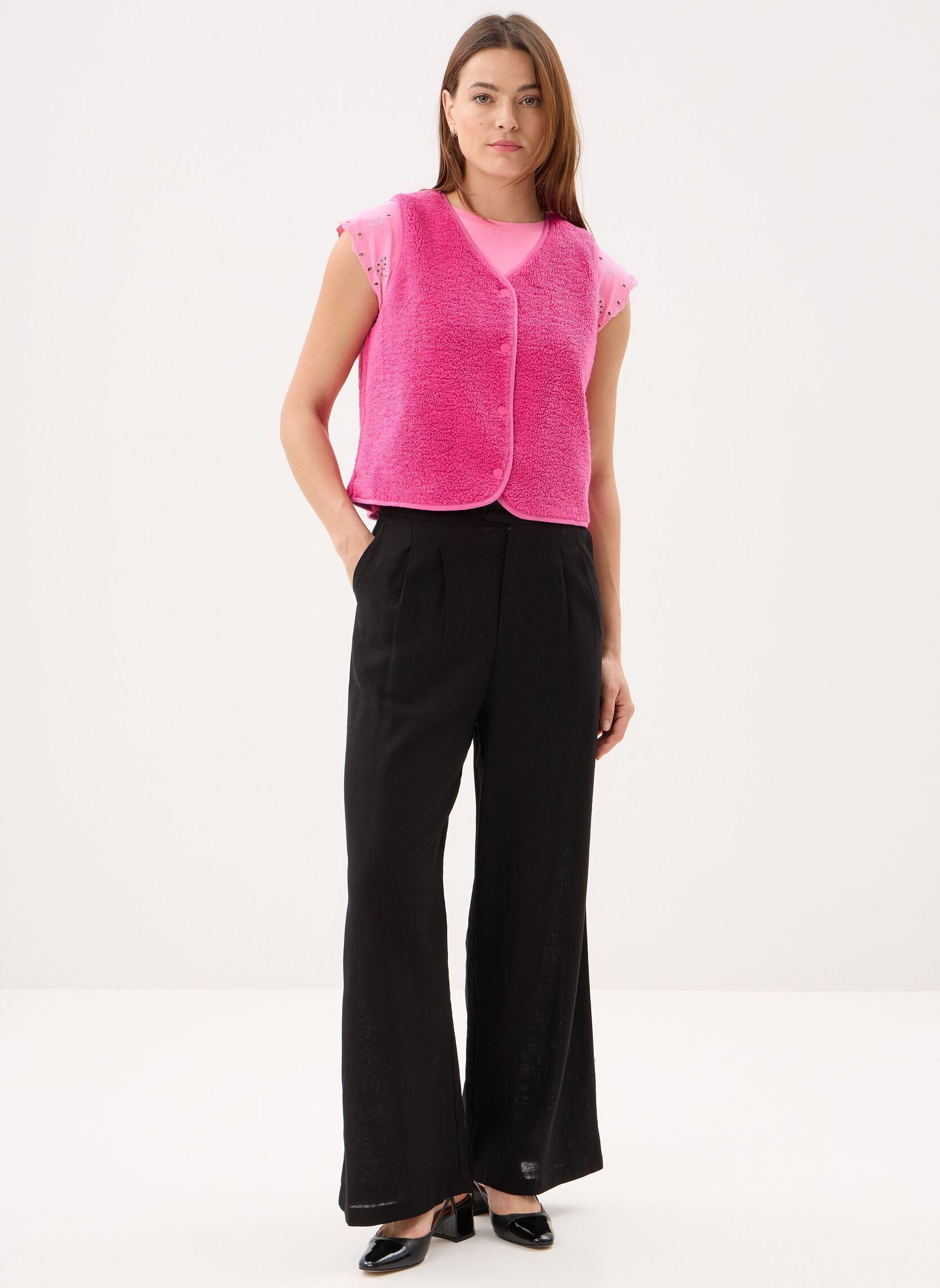 Vestes sans manches Young Ladies Woven Sleeveless Jacket RL7 femme rose Lili Sidonio Vestes sans manches Young Ladies Woven Sleeveless Jacket RL7 femme rose FUCHSIA
