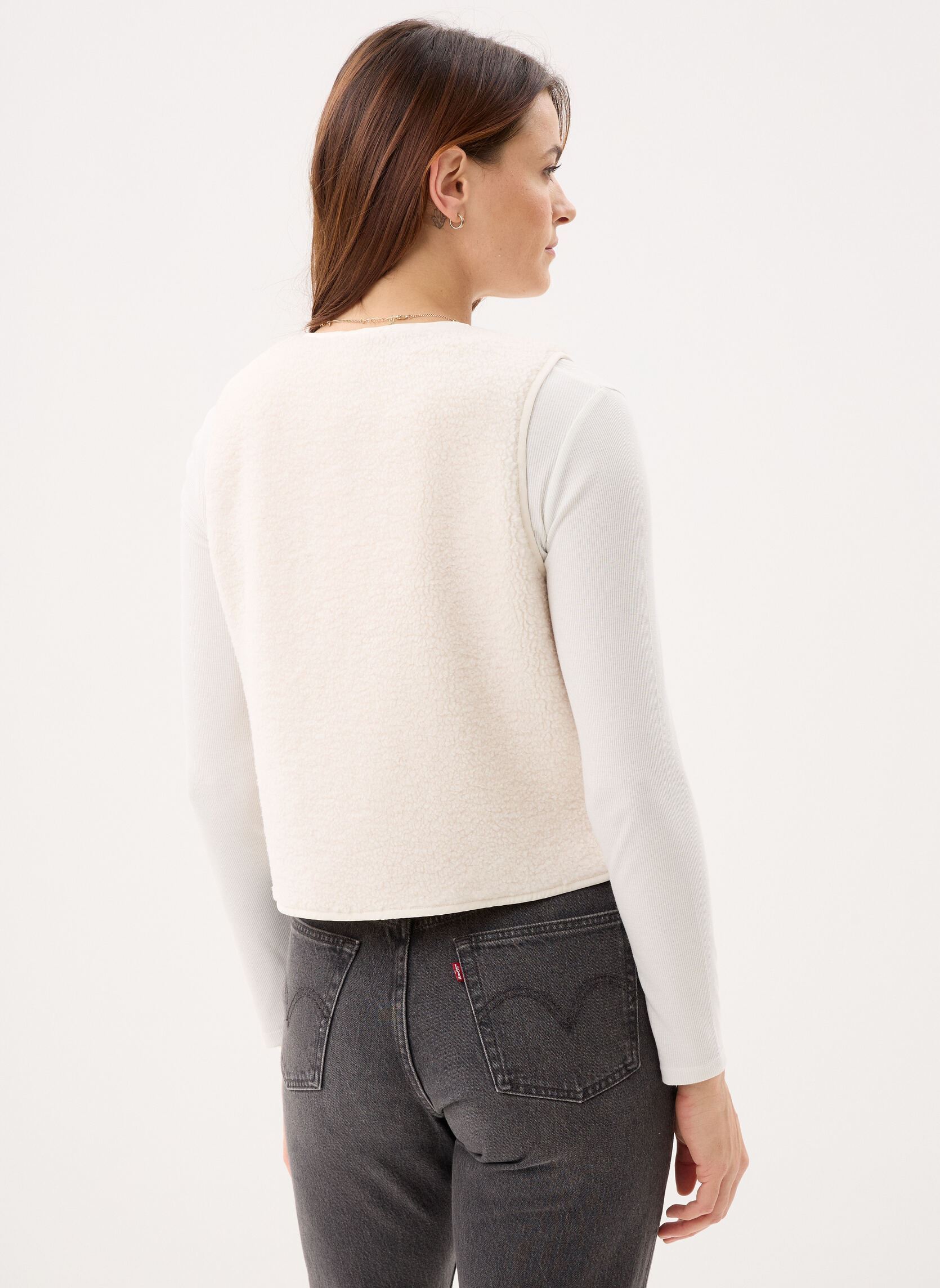 Vestes sans manches Young Ladies Woven Sleeveless Jacket RL7 femme blanc Lili Sidonio Vestes sans manches Young Ladies Woven Sleeveless Jacket RL7 femme blanc OFFWHITE