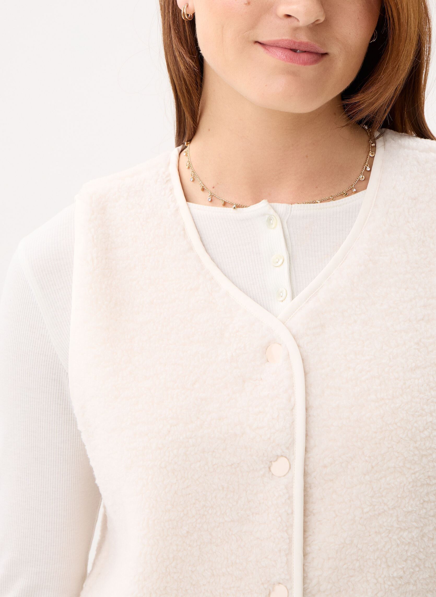Vestes sans manches Young Ladies Woven Sleeveless Jacket RL7 femme blanc Lili Sidonio Vestes sans manches Young Ladies Woven Sleeveless Jacket RL7 femme blanc OFFWHITE