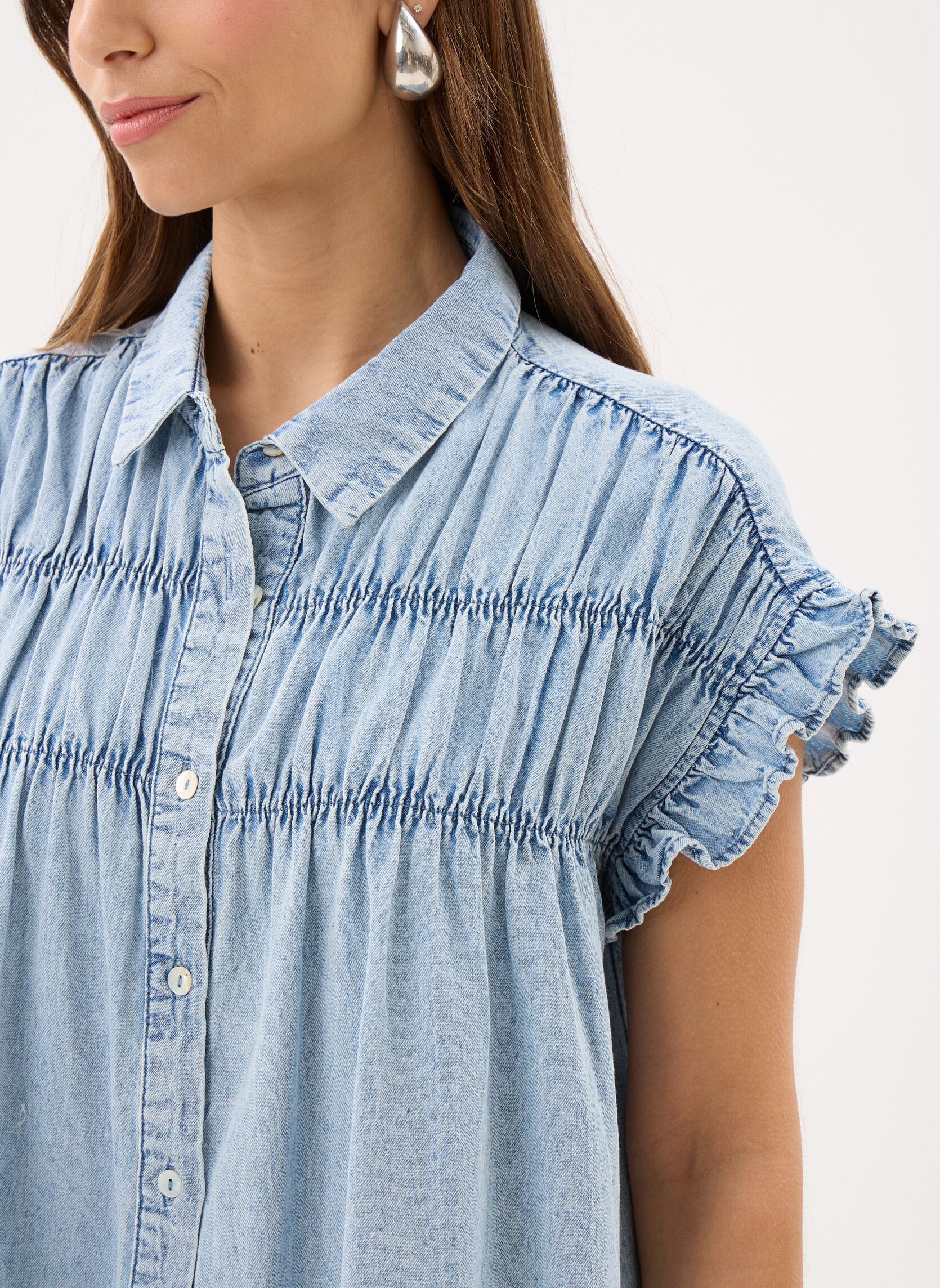 Robes Young Ladies Woven Dress ZPL115EE femme bleu Lili Sidonio Robes Young Ladies Woven Dress ZPL115EE femme bleu DENIM BLUE