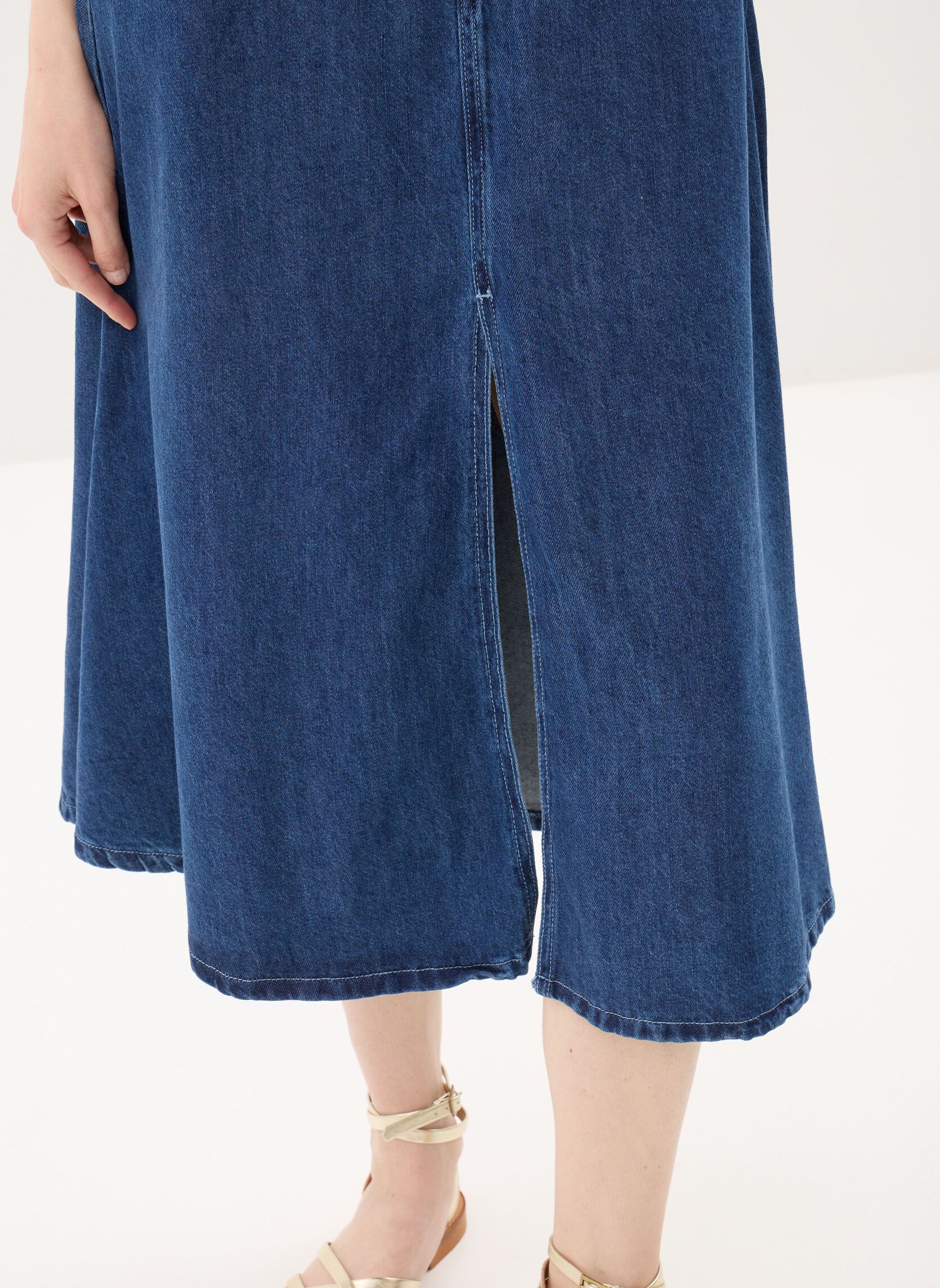 Robes longues Ladies Woven Dress E1707BEP femme bleu Molly Bracken Robes longues Ladies Woven Dress E1707BEP femme bleu DENIM BLUE