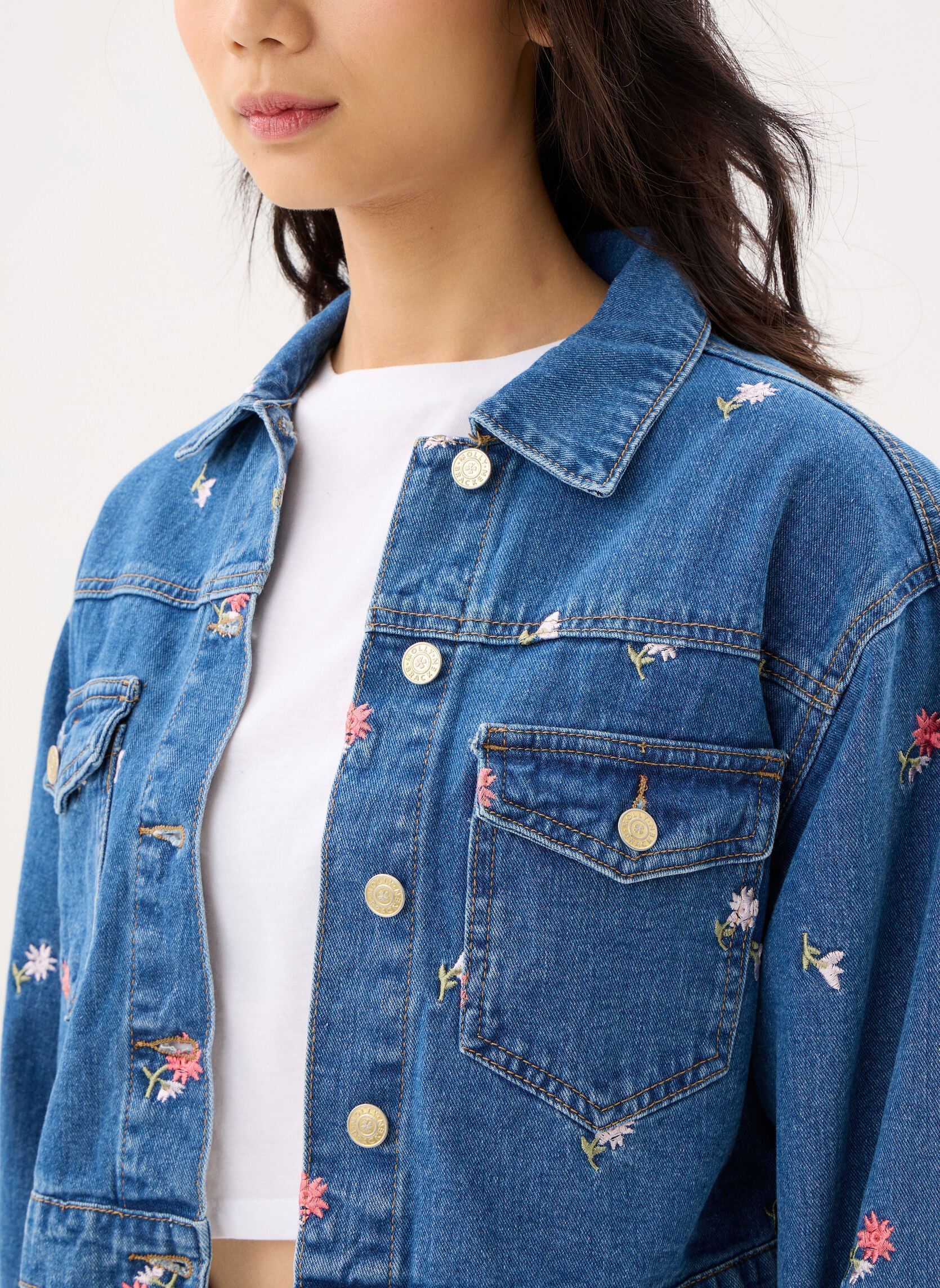 Jeansjacken Ladies Woven Jacket E1712BEP damen blau Molly Bracken Jeansjacken Ladies Woven Jacket E1712BEP damen blau DENIM BLUE