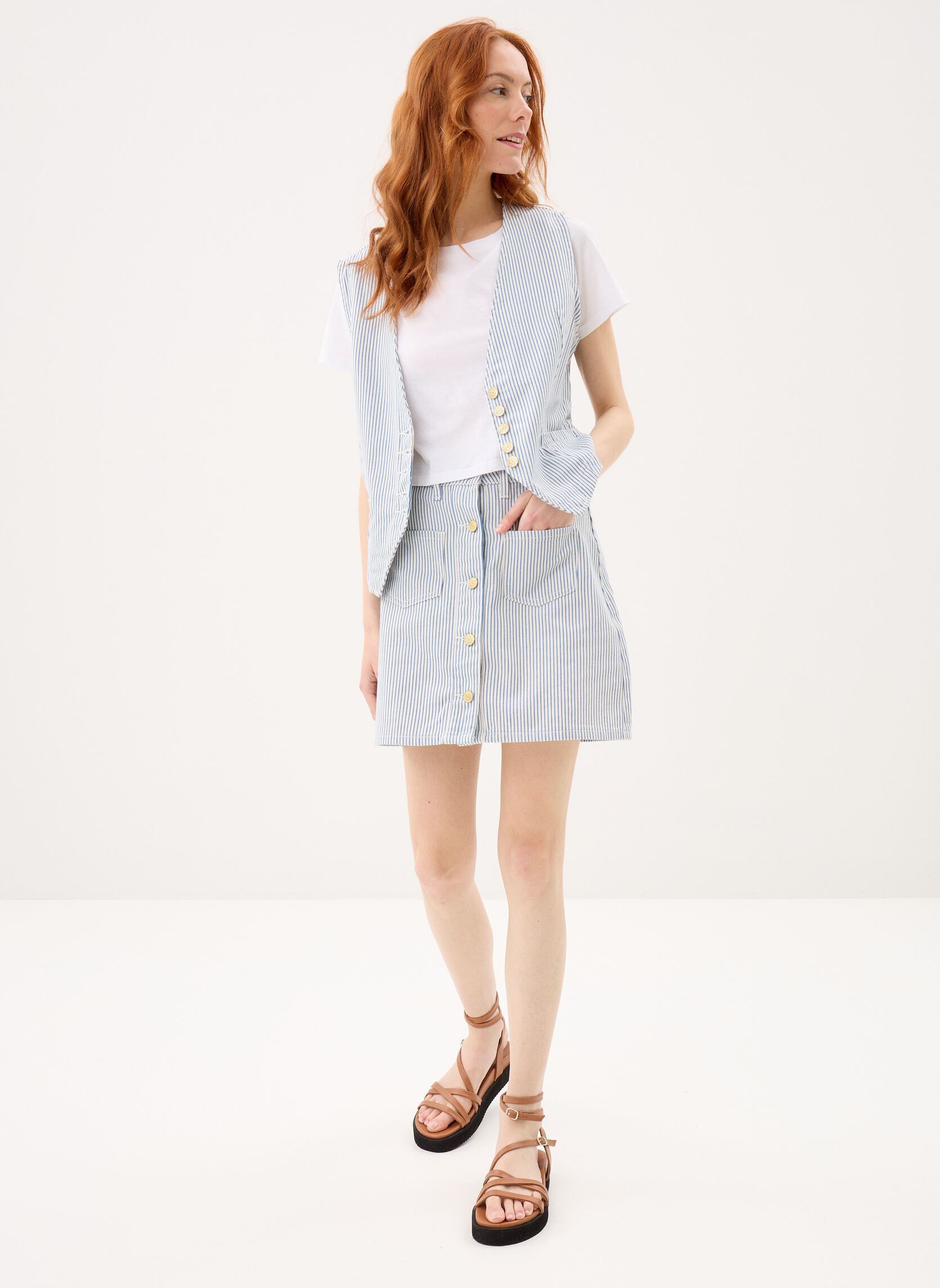 Kurze Röcke Ladies Woven Skirt E1714EP damen blau Molly Bracken Kurze Röcke Ladies Woven Skirt E1714EP damen blau LIGHT BLUE