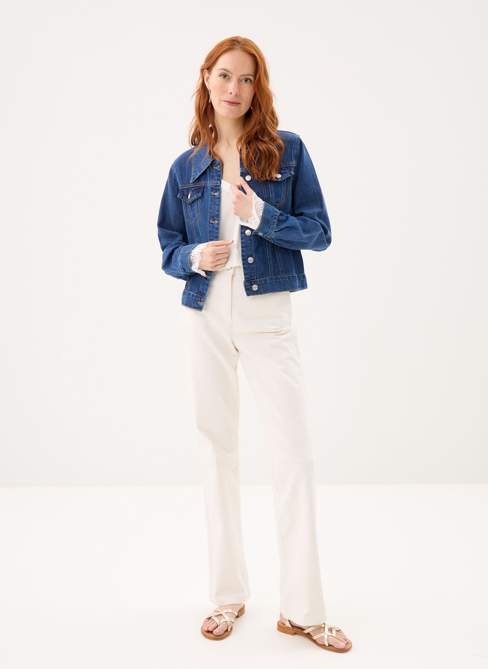 Jeansjacken Ladies Woven Jacket E1776EP damen blau Molly Bracken Jeansjacken Ladies Woven Jacket E1776EP damen blau DENIM BLUE