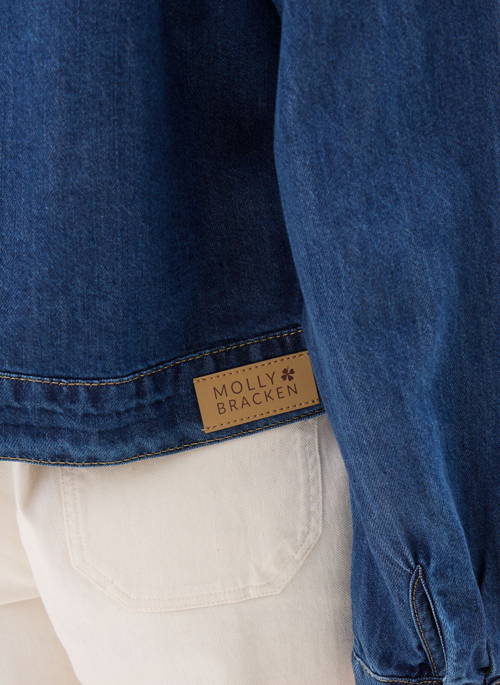 Jeansjacken Ladies Woven Jacket E1776EP damen blau Molly Bracken Jeansjacken Ladies Woven Jacket E1776EP damen blau DENIM BLUE