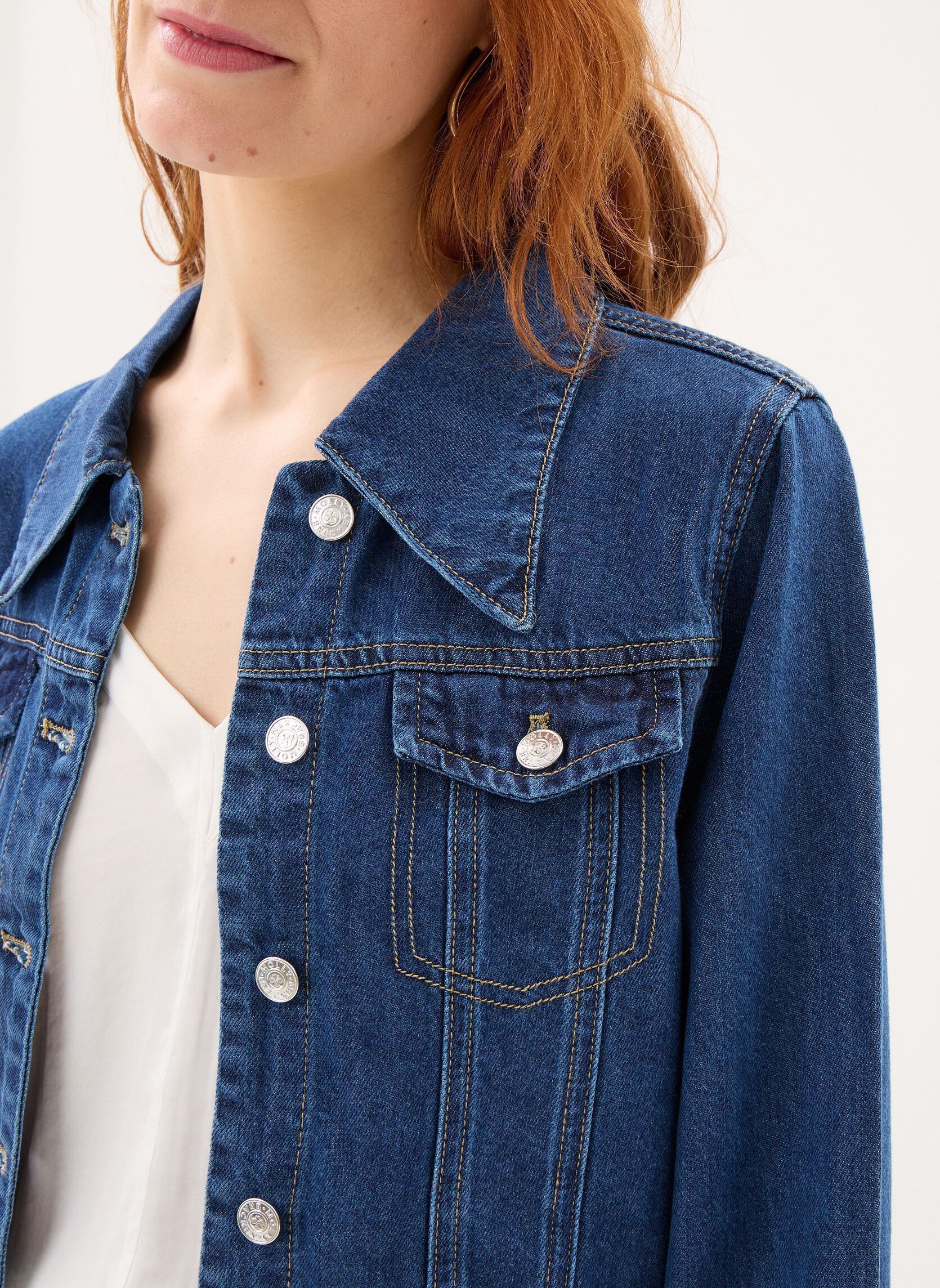 Jeansjacken Ladies Woven Jacket E1776EP damen blau Molly Bracken Jeansjacken Ladies Woven Jacket E1776EP damen blau DENIM BLUE