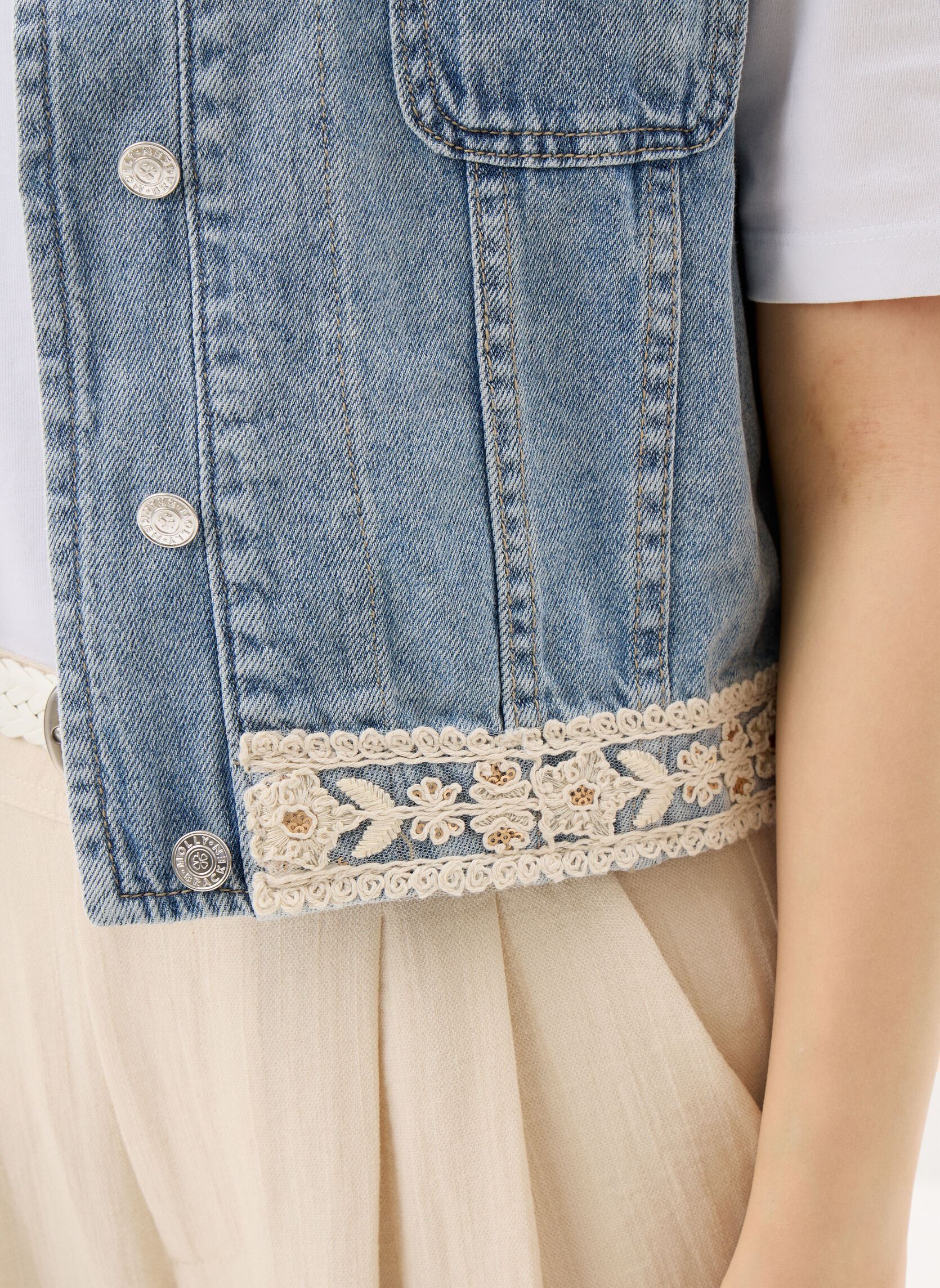 Westen Ladies Woven Sleeveless Jacket E1777EE damen blau Molly Bracken Westen Ladies Woven Sleeveless Jacket E1777EE damen blau LIGHT DENIM