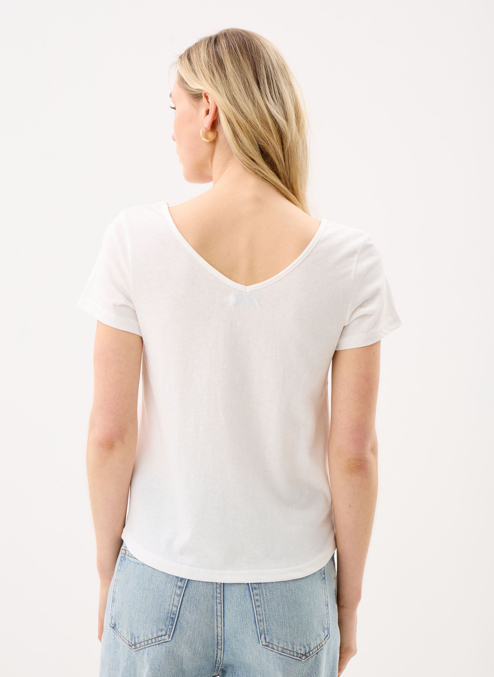 Tee-shirts manches courtes Ladies Knitted Tee E1784EE femme blanc Molly Bracken Tee-shirts manches courtes Ladies Knitted Tee E1784EE femme blanc WHITE