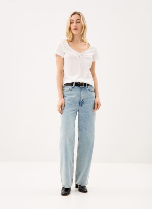 Molly Bracken Kurzarm-T-Shirts Ladies Knitted Tee E1784EE damen weiß