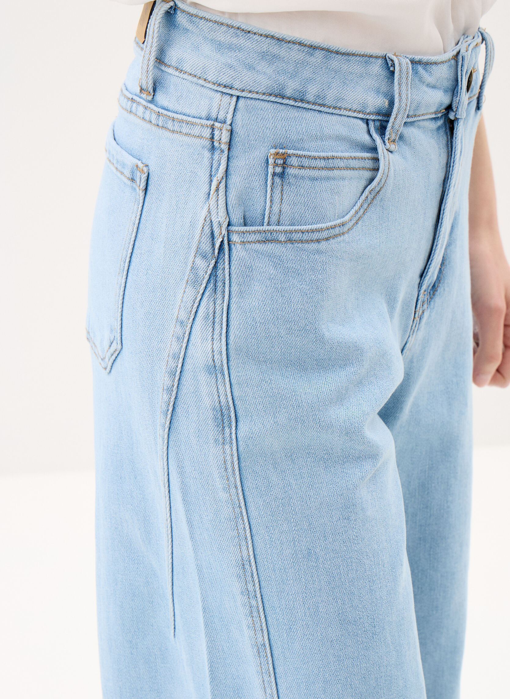 Wijde jeans / Flared Jeans Ladies Woven Pants EF1628EE dames blauw Molly Bracken Wijde jeans / Flared Jeans Ladies Woven Pants EF1628EE dames blauw LIGHT DENIM