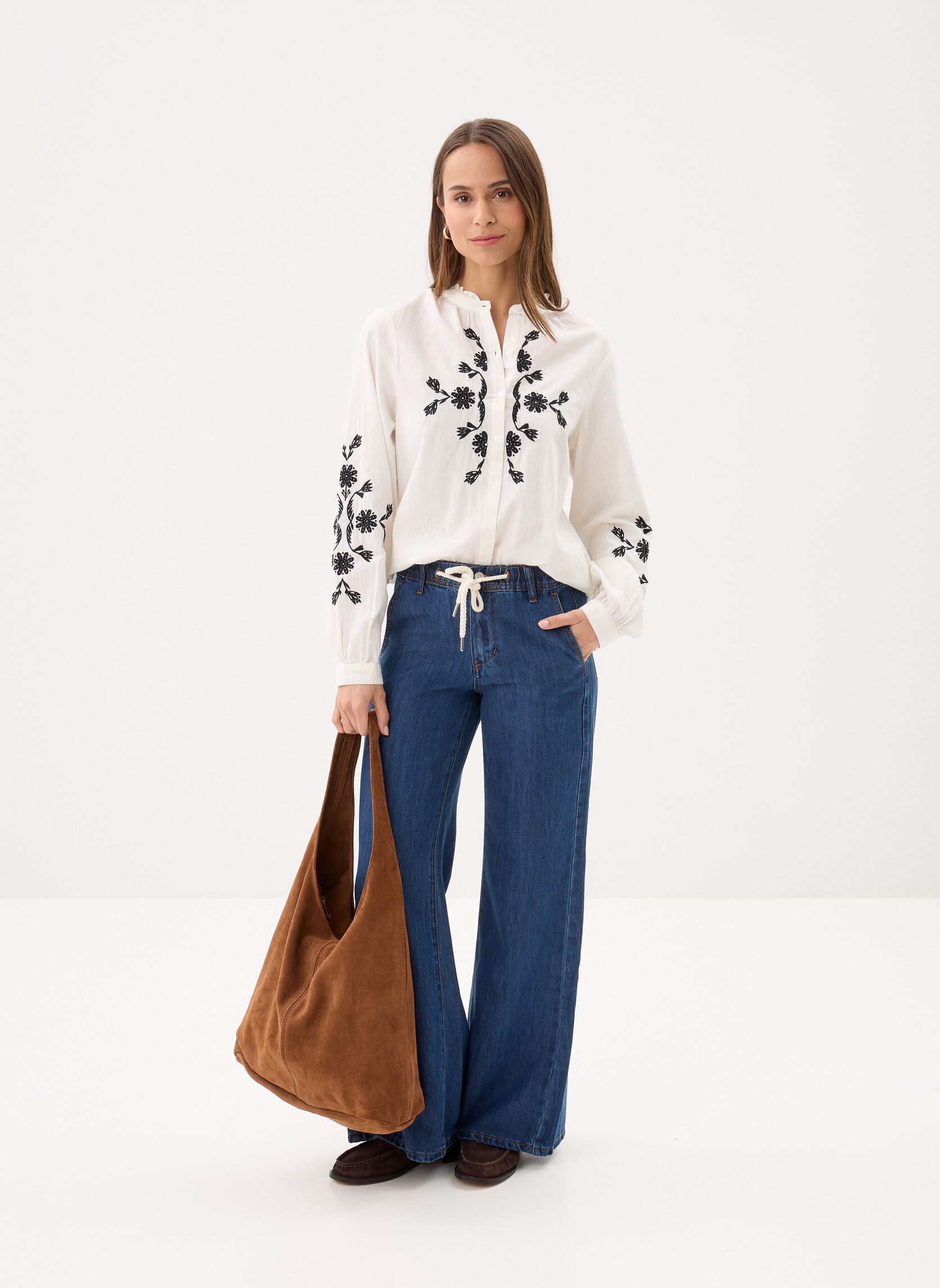 Flared jeans Ladies Woven Pants ES192EP dames blauw Molly Bracken Flared jeans Ladies Woven Pants ES192EP dames blauw DENIM BLUE