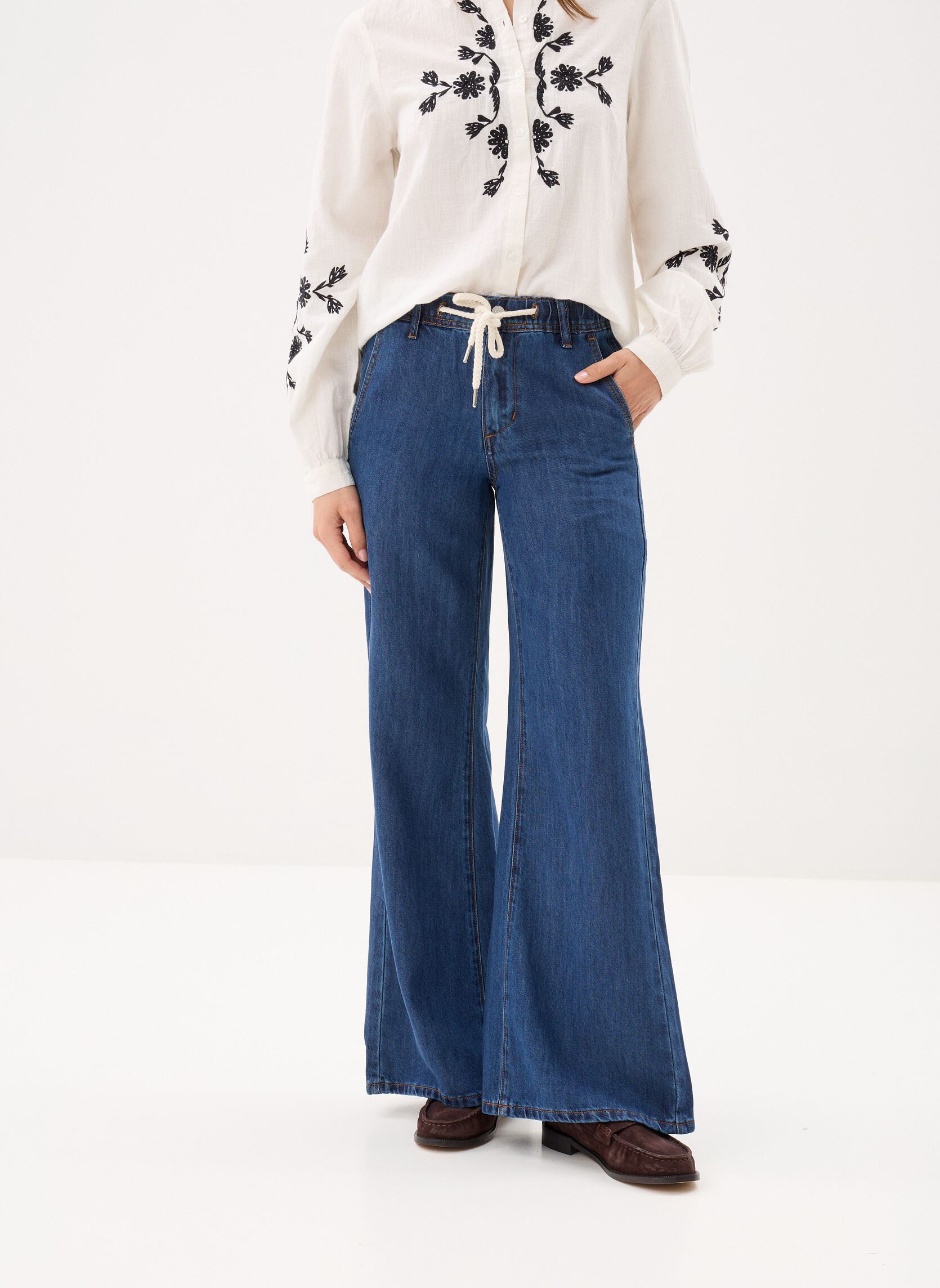 Flared jeans Ladies Woven Pants ES192EP dames blauw Molly Bracken Flared jeans Ladies Woven Pants ES192EP dames blauw DENIM BLUE