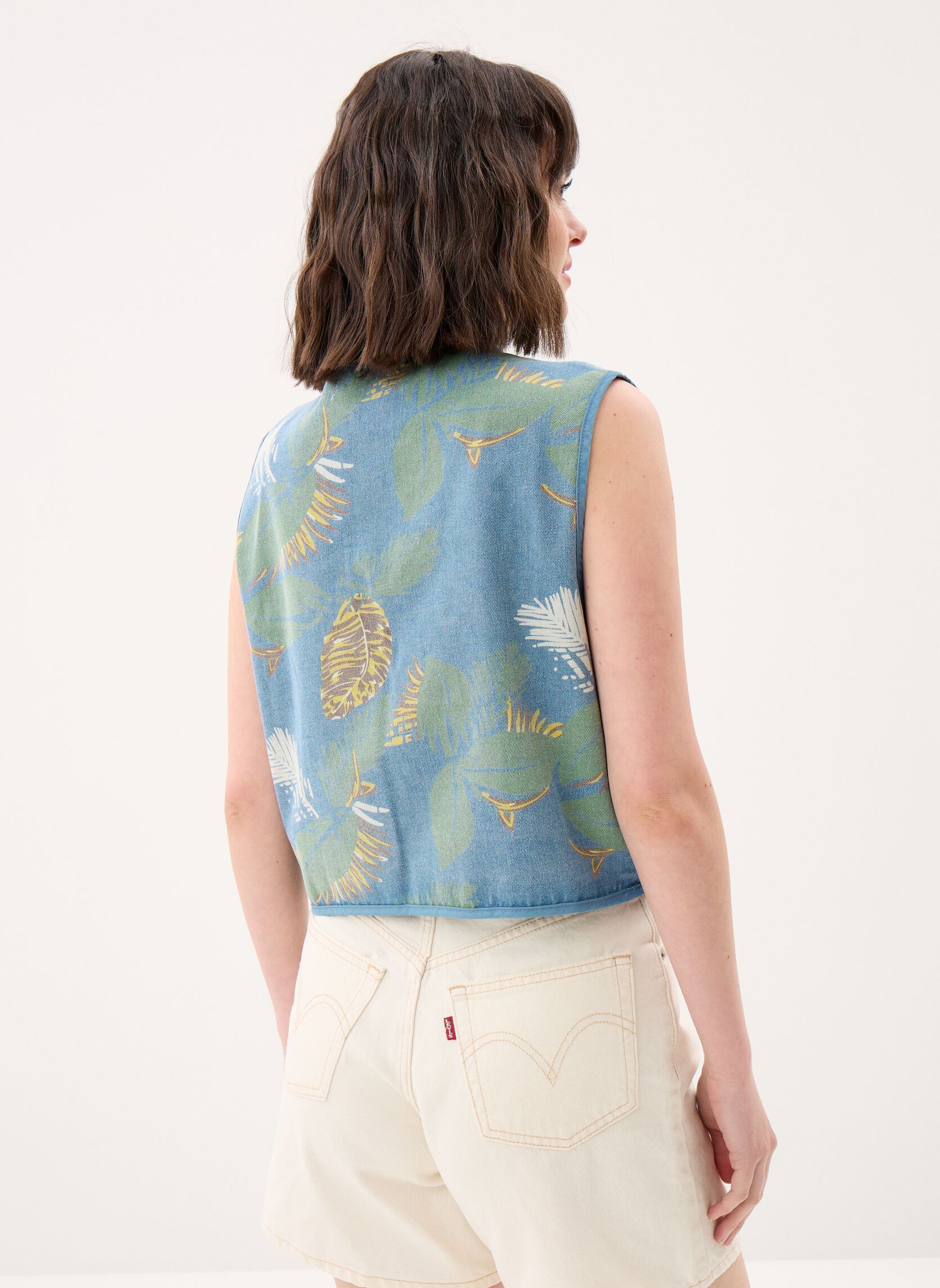 Vestes sans manches Ladies Woven Sleeveless Jacket ES195AEE femme bleu Molly Bracken Vestes sans manches Ladies Woven Sleeveless Jacket ES195AEE femme bleu LIGHT DENIM
