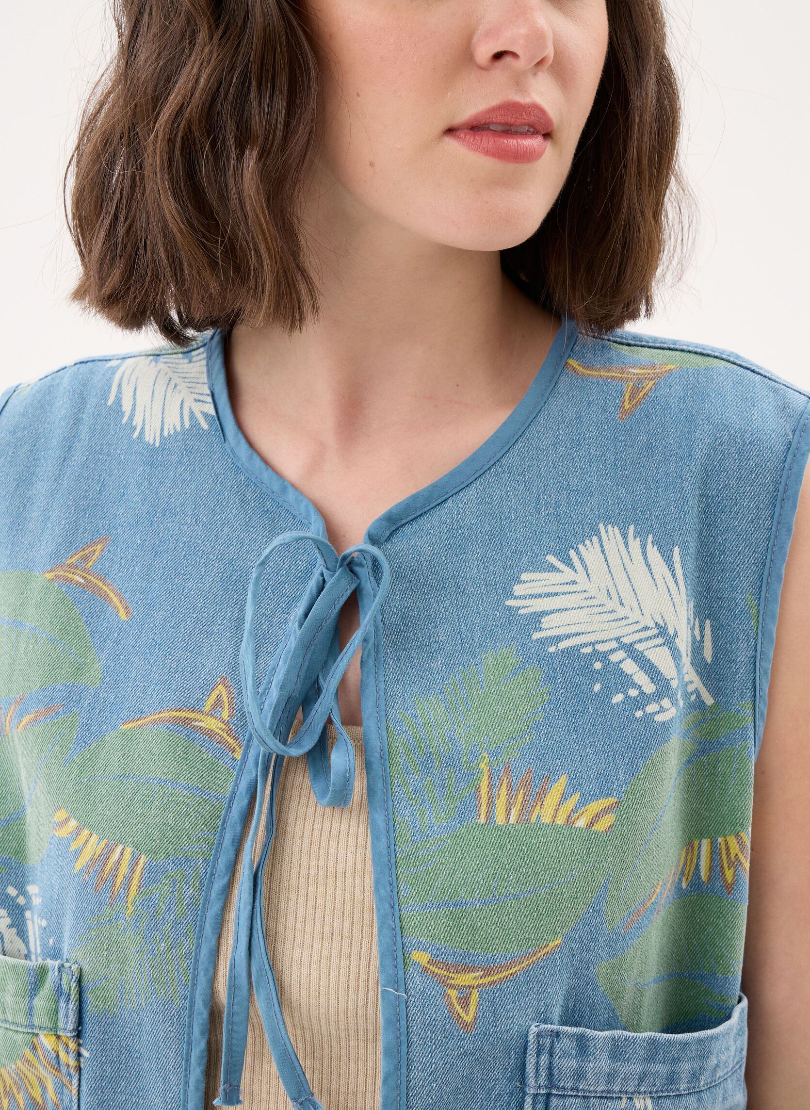 Vestes sans manches Ladies Woven Sleeveless Jacket ES195AEE femme bleu Molly Bracken Vestes sans manches Ladies Woven Sleeveless Jacket ES195AEE femme bleu LIGHT DENIM