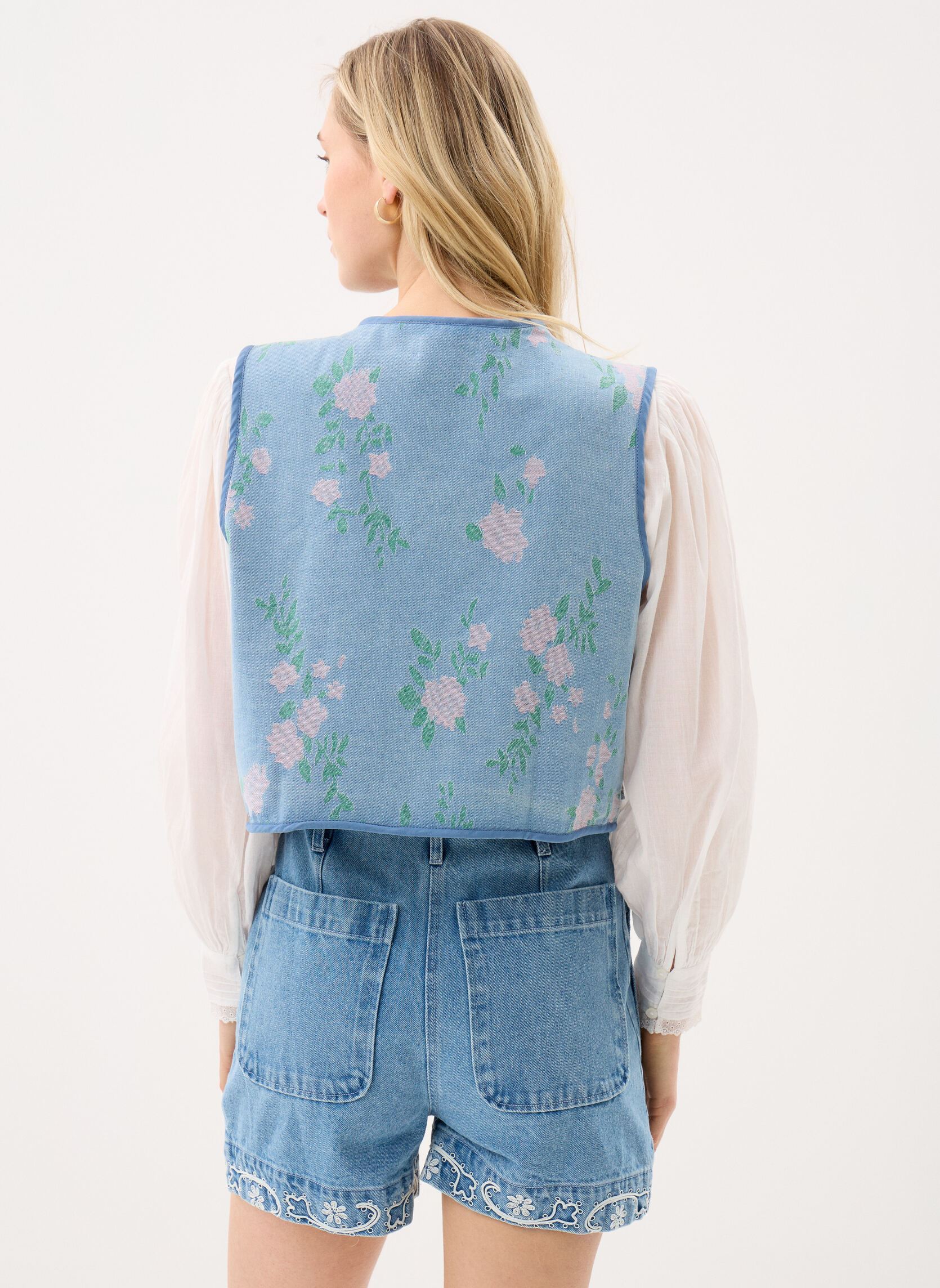 Bodywarmer Ladies Woven Sleeveless Jacket ES195BEP dames blauw Molly Bracken Bodywarmer Ladies Woven Sleeveless Jacket ES195BEP dames blauw LIGHT DENIM