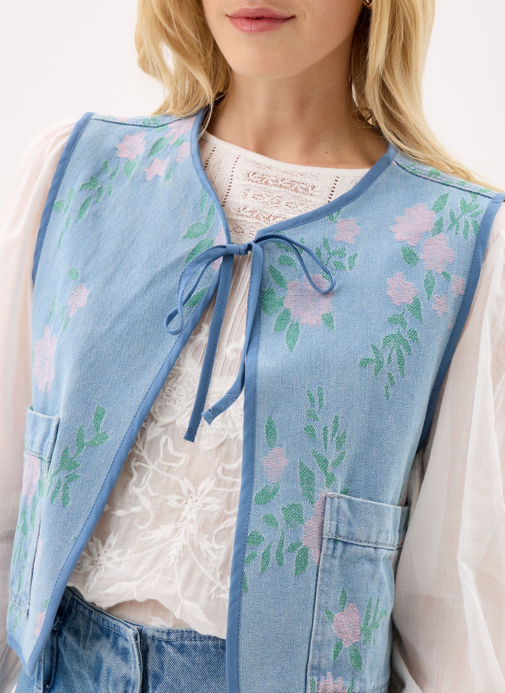 Bodywarmer Ladies Woven Sleeveless Jacket ES195BEP dames blauw Molly Bracken Bodywarmer Ladies Woven Sleeveless Jacket ES195BEP dames blauw LIGHT DENIM