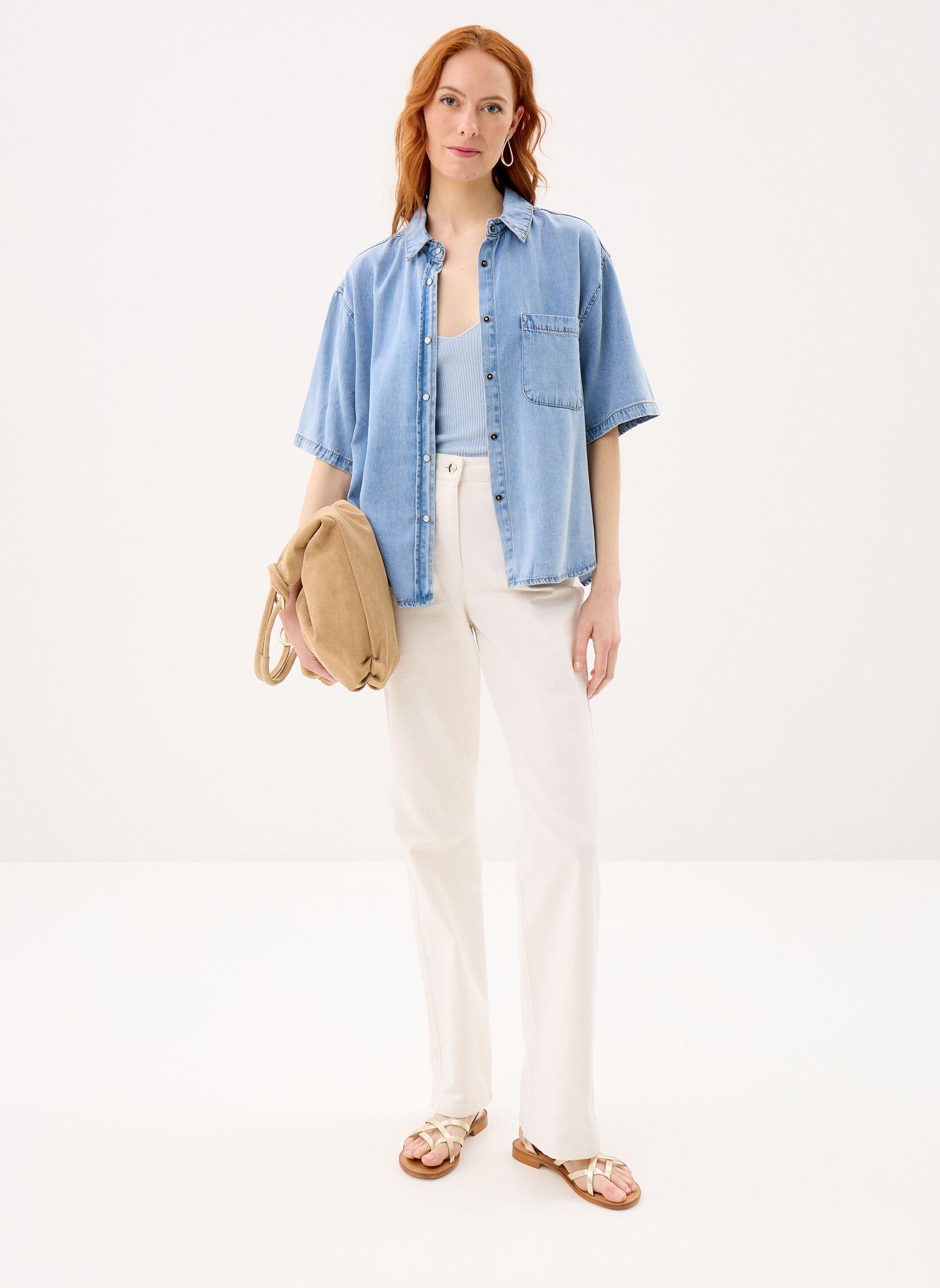 Chemises Ladies Woven Shirt ES196EE femme bleu Molly Bracken Chemises Ladies Woven Shirt ES196EE femme bleu DENIM BLUE