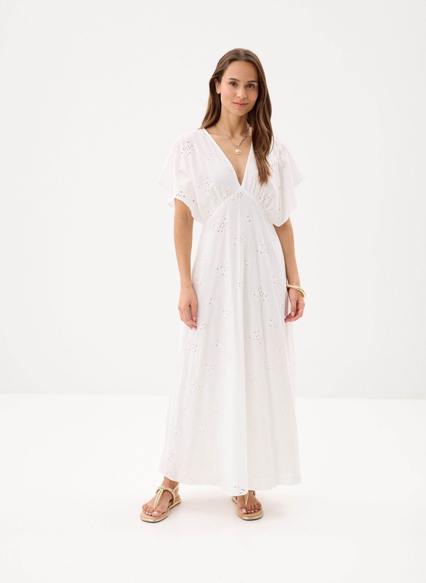 Lange jurken Ladies Woven Dress G867BEE dames wit Molly Bracken Lange jurken Ladies Woven Dress G867BEE dames wit WHITE