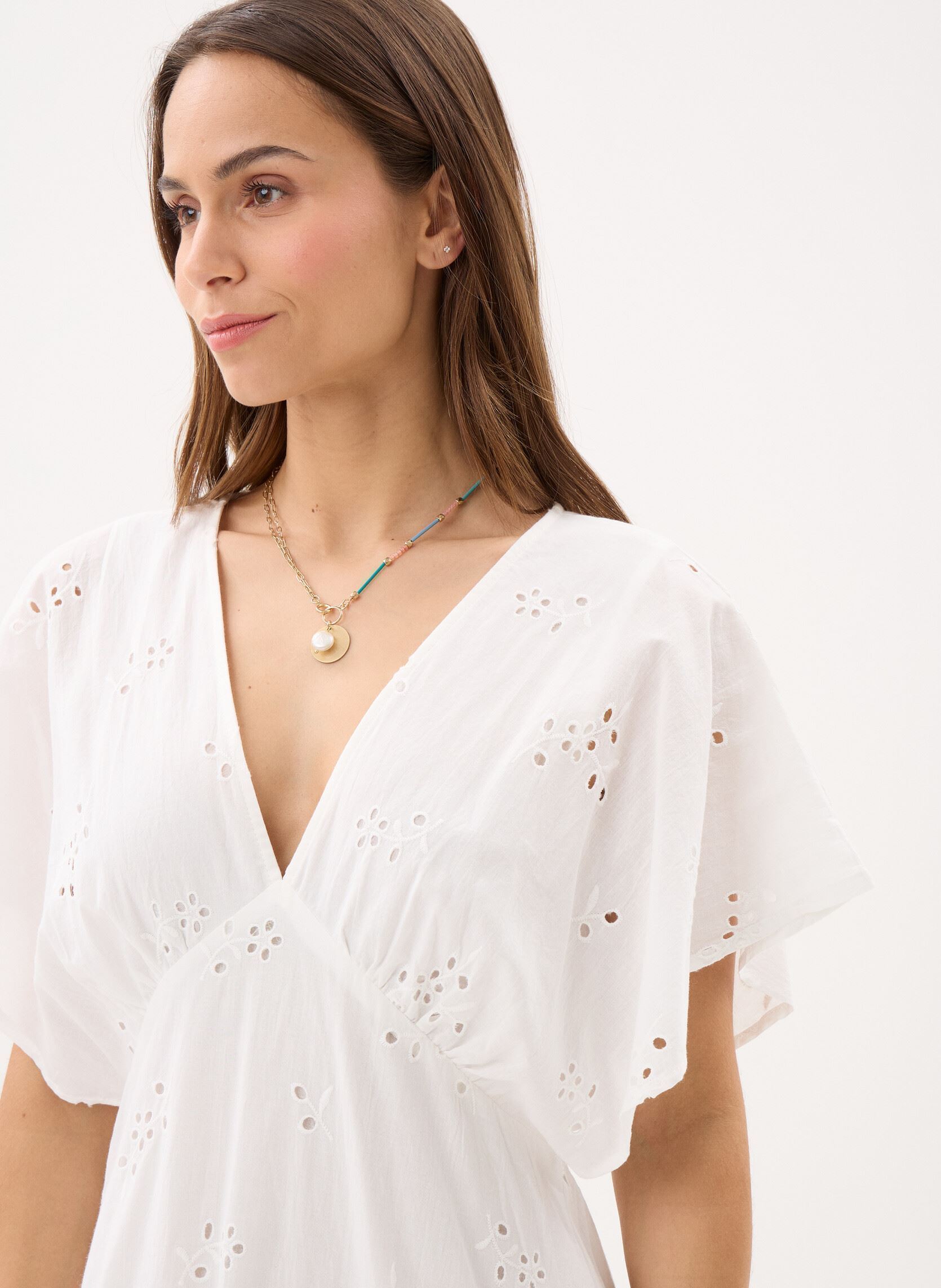 Lange jurken Ladies Woven Dress G867BEE dames wit Molly Bracken Lange jurken Ladies Woven Dress G867BEE dames wit WHITE